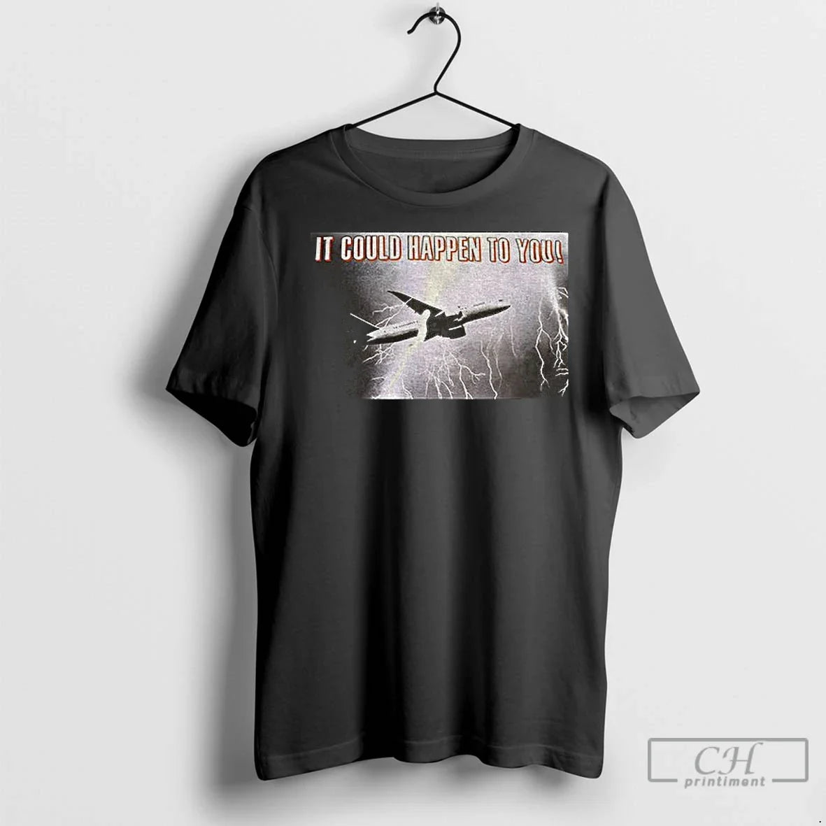 Premium It Could Happen To You Plane Lightning Vintage Unisex T-shirt, Sweatshirt, Hoodie, Long Sleeve Tee - T-Shirt, Sweatshirt, Hoodie