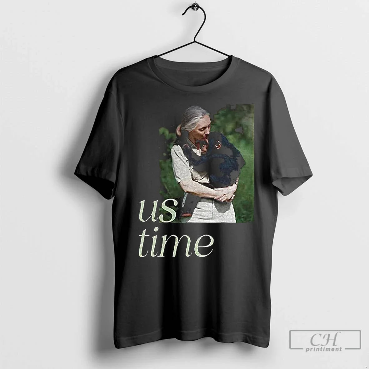 Premium Jane Goodall Chimp Us Time Unisex T-shirt, Sweatshirt, Hoodie, Long Sleeve Tee - T-Shirt, Sweatshirt, Hoodie