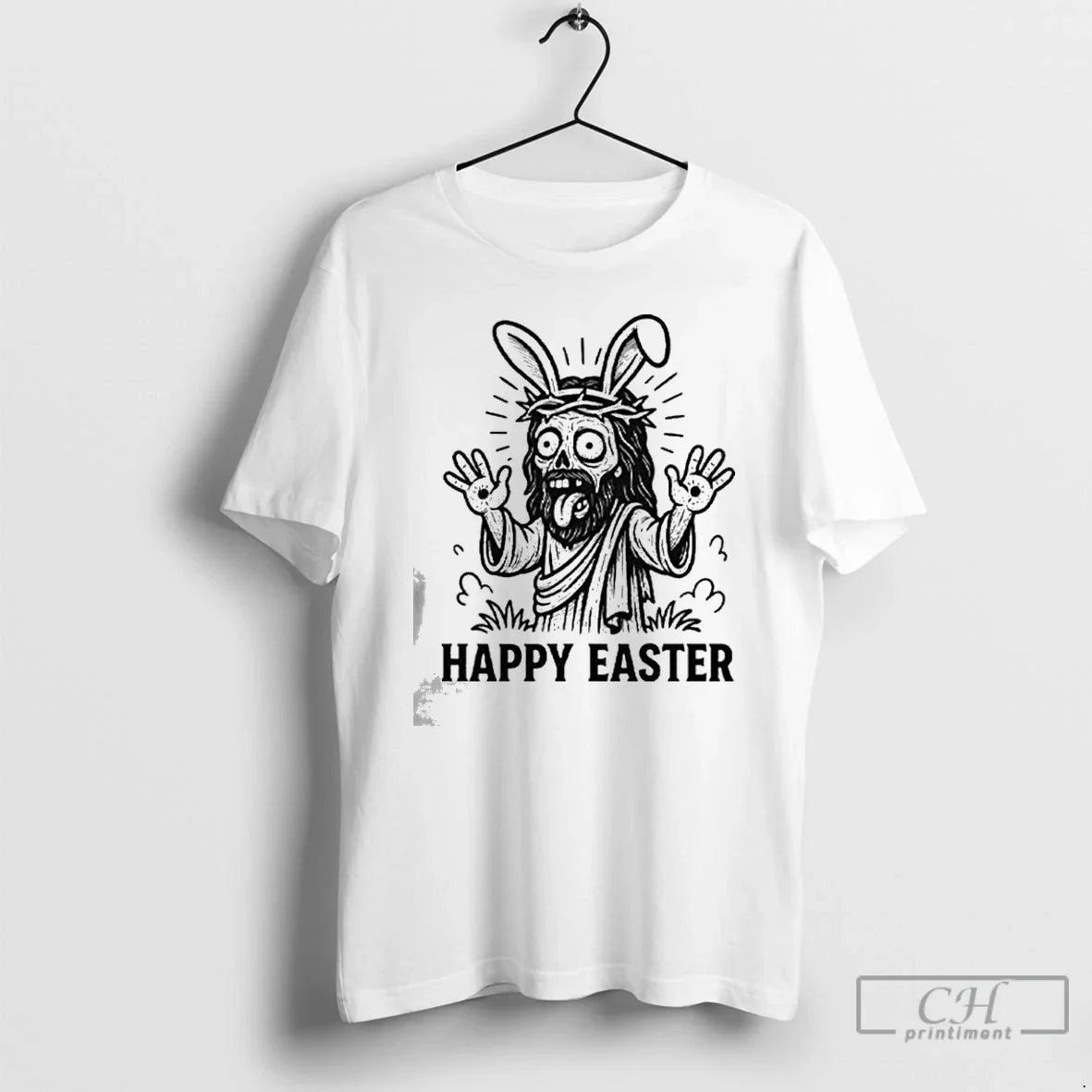 Premium Jesus Happy Easter Graphic Unisex T-shirt, Sweatshirt, Hoodie, Long Sleeve Tee - T-Shirt, Sweatshirt, Hoodie
