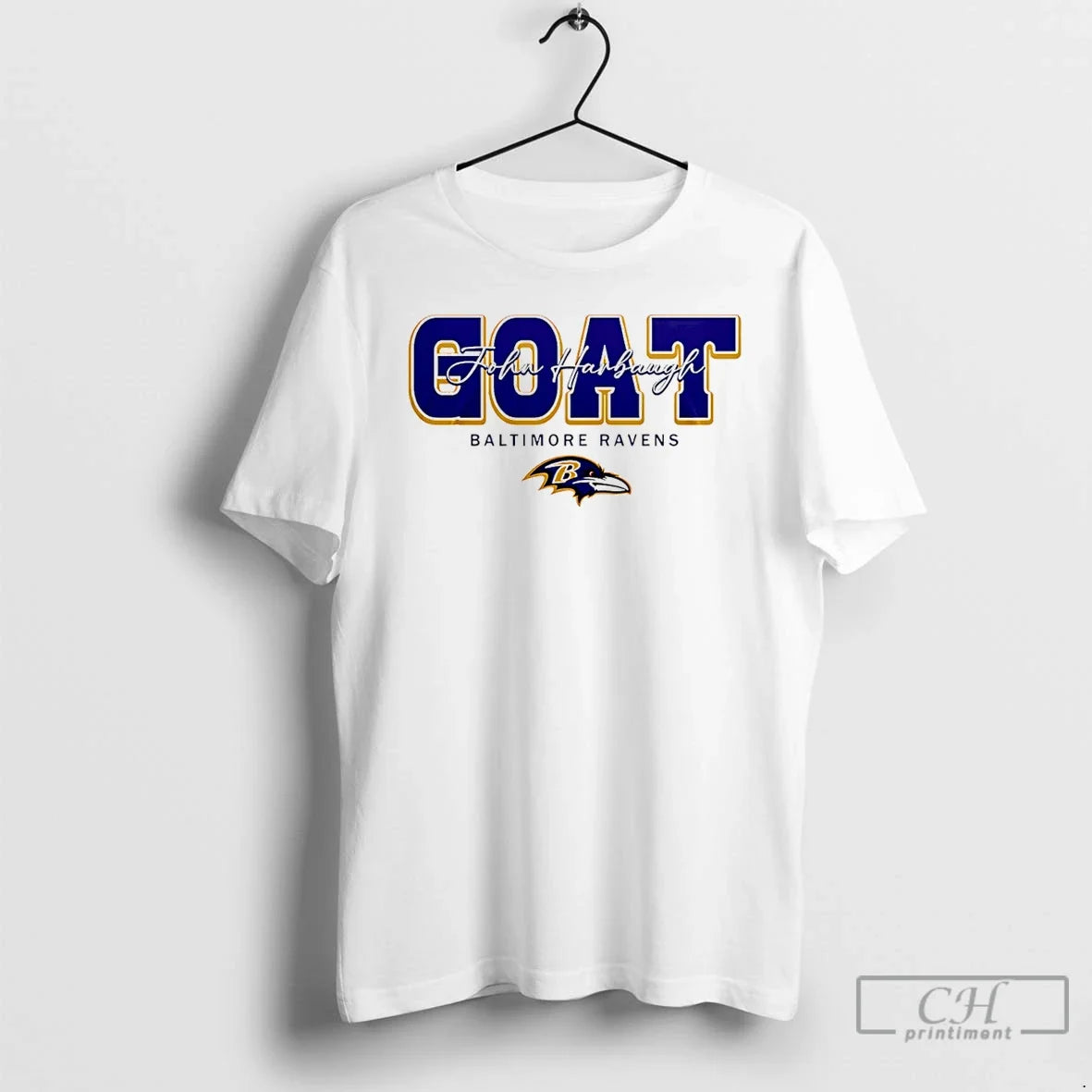 Premium John Harbaugh Goat Baltimore Ravens Logo - T-Shirt, Sweatshirt, Hoodie