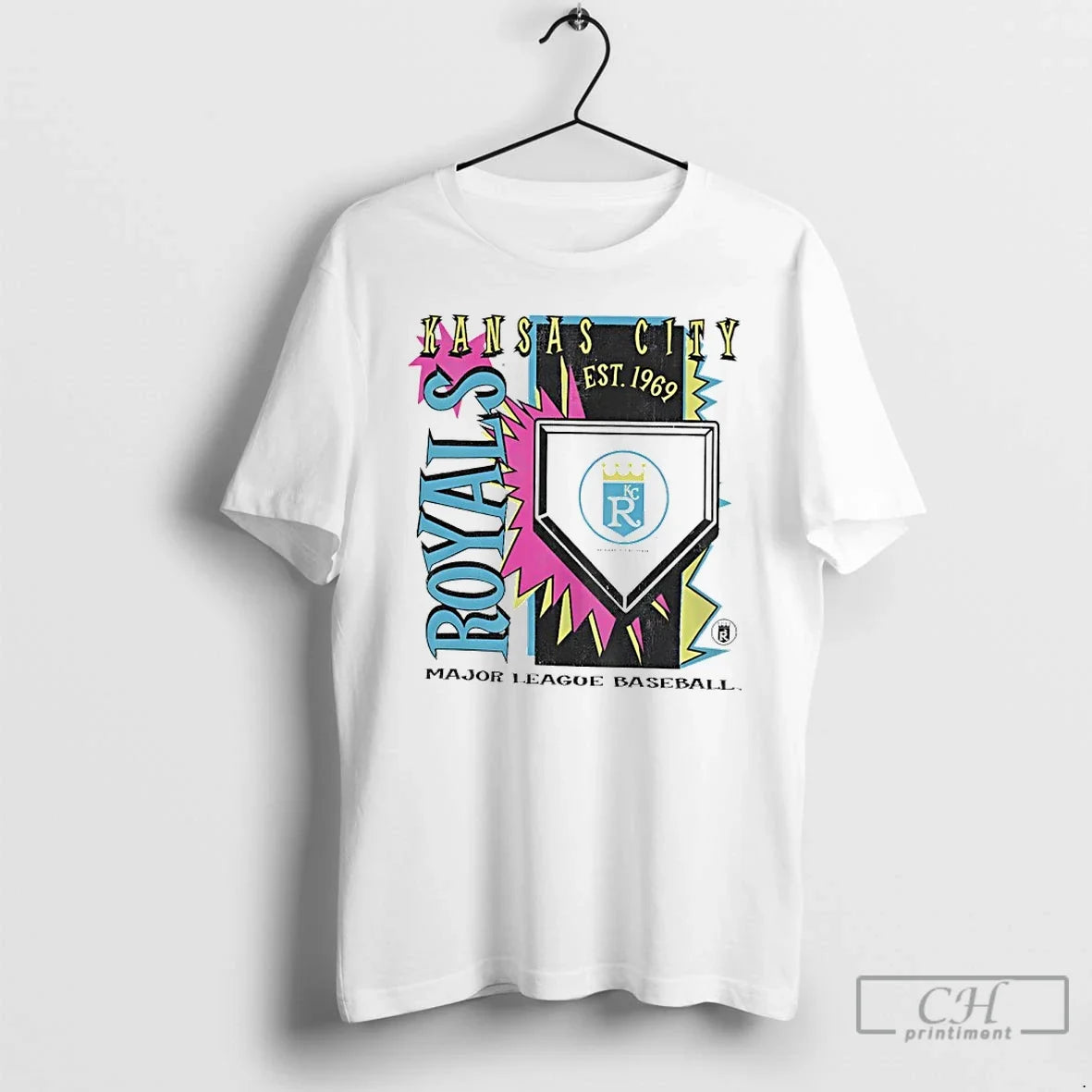 Premium Kansas City Royals 1969 Mlb Cooperstown Neon Field Shock Unisex T-shirt, Sweatshirt, Hoodie, Long Sleeve Tee - T-Shirt, Sweatshirt, Hoodie