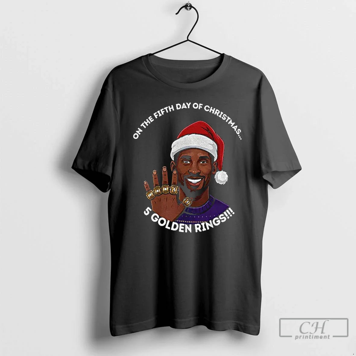 Premium Kobe Bryant 5 Golden Rings On The Fifth Day Of Christmas T Shirts Sweater - T-Shirt, Sweatshirt, Hoodie