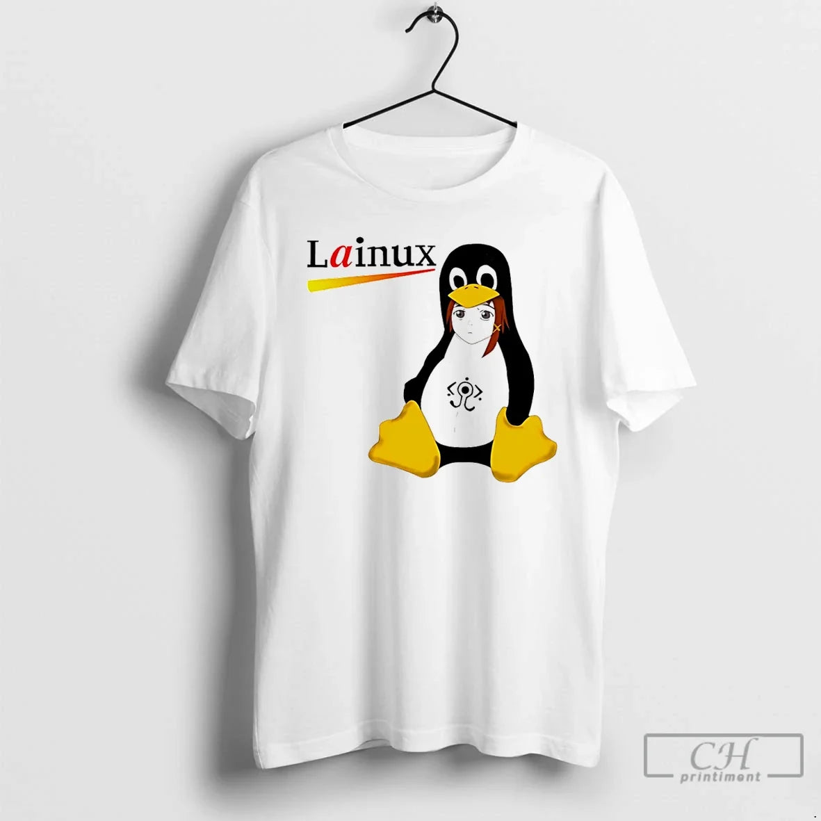 Premium Lain Ux Linux Tux Mascot Penguin Anime - T-Shirt, Sweatshirt, Hoodie