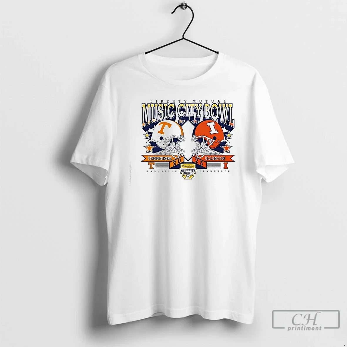 Premium Liberty Mutual Music City Bowl Tennessee Volunteers Vs Illinois Fighting Illini 2025 Helmets - T-Shirt, Sweatshirt, Hoodie