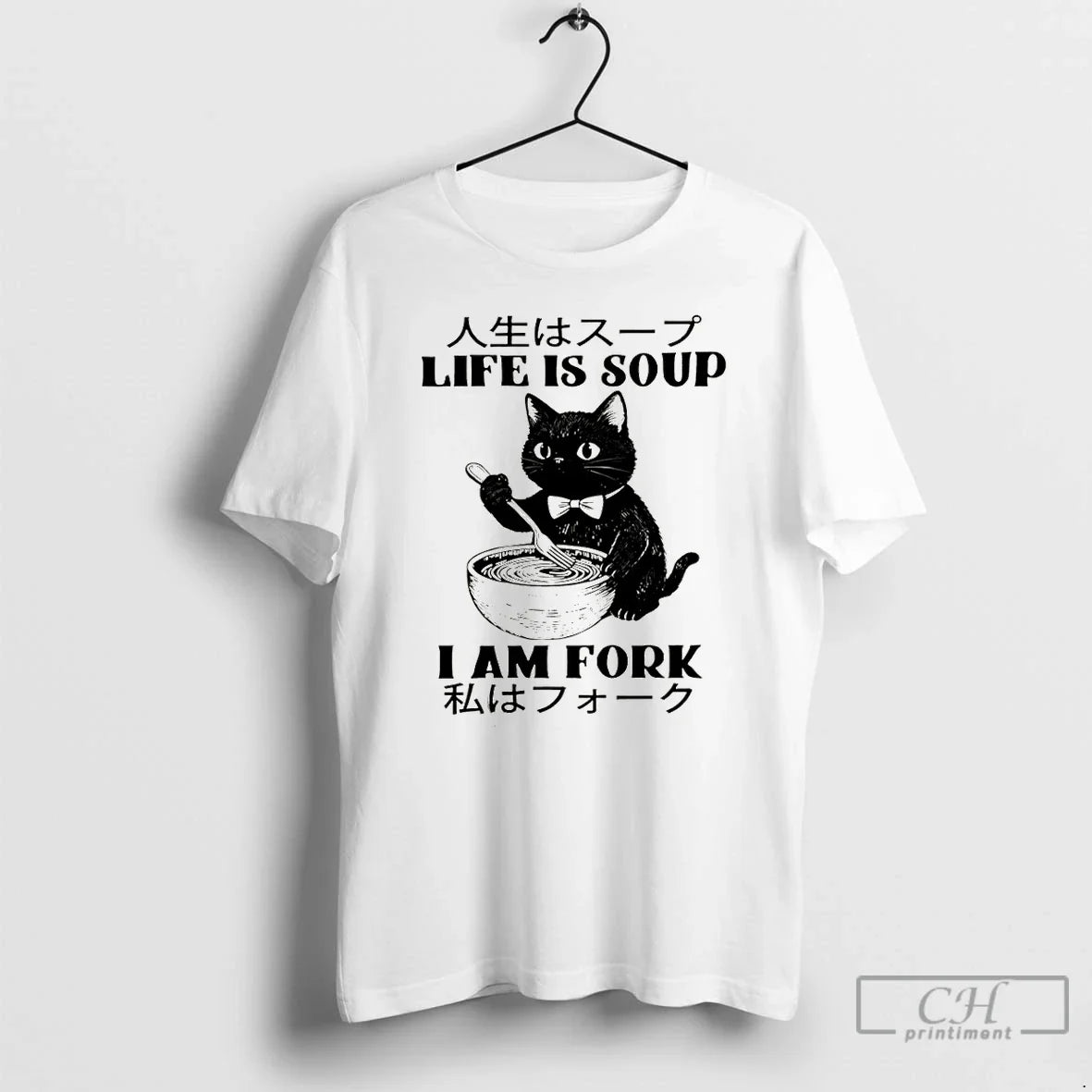 Premium Life Is Soup Cat Humor I Am Fork Meme Unisex T-shirt, Sweatshirt, Hoodie, Long Sleeve Tee - T-Shirt, Sweatshirt, Hoodie