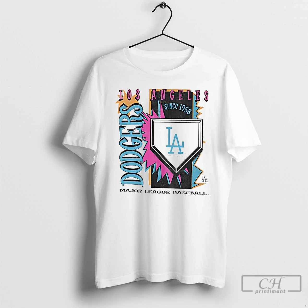 Premium Los Angeles Dodgers 1958 Mlb Cooperstown Neon Field Shock Unisex T-shirt, Sweatshirt, Hoodie, Long Sleeve Tee - T-Shirt, Sweatshirt, Hoodie