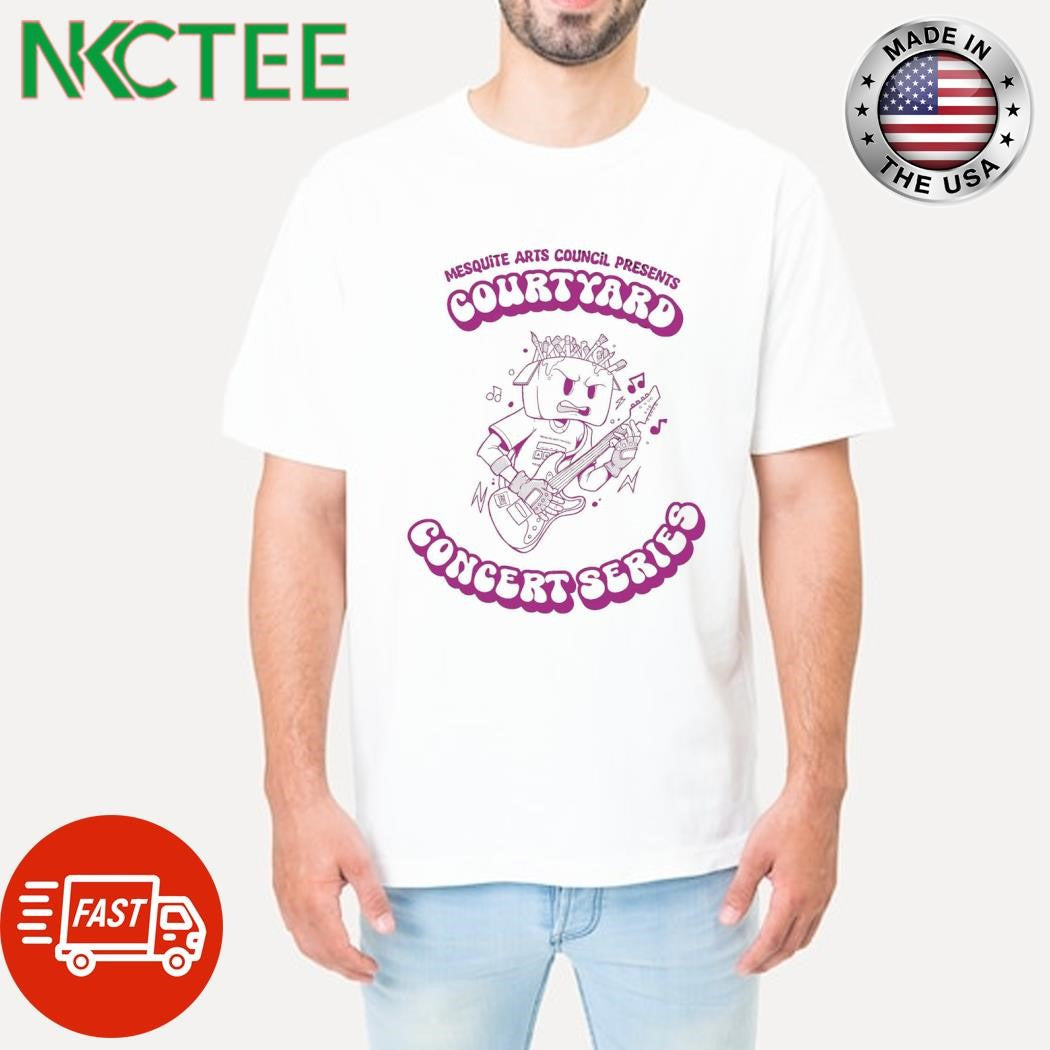 Premium Mesquite Arts Council Presents Courtyard Concert Series guitar cartoon shirt Unisex T-shirt, Sweatshirt, Hoodie, Long Sleeve Tee - T-Shirt, Sweatshirt, Hoodie