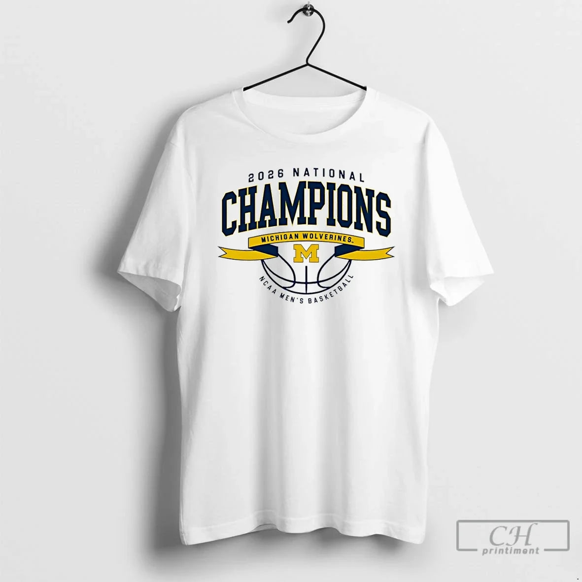 Premium Michigan 2026 Basketball National Champions Ribbon Wings Unisex T-shirt, Sweatshirt, Hoodie, Long Sleeve Tee - T-Shirt, Sweatshirt, Hoodie