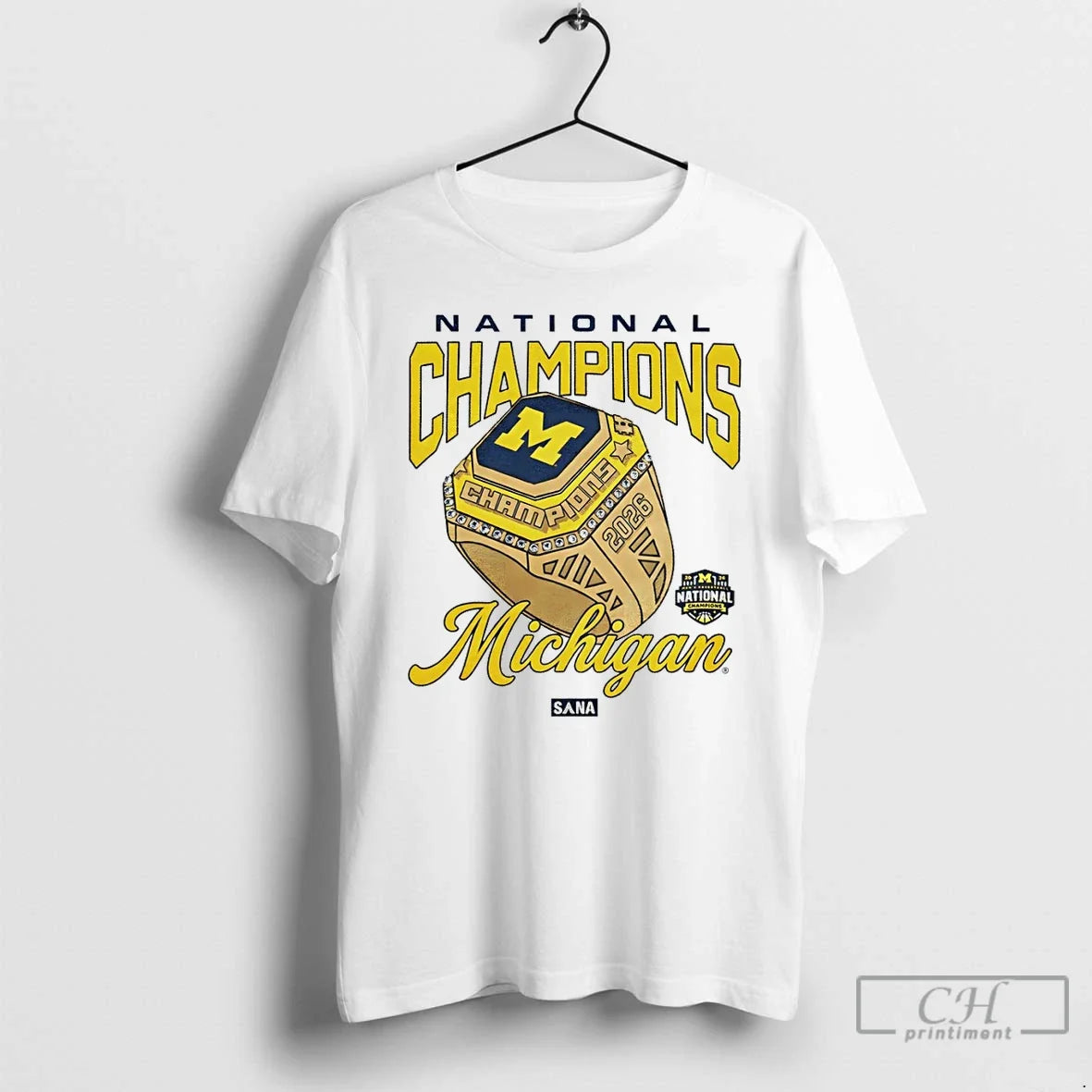 Premium Michigan Wolverines Basketball Rings National Champions Ncaa 2026 Unisex T-shirt, Sweatshirt, Hoodie, Long Sleeve Tee - T-Shirt, Sweatshirt, Hoodie