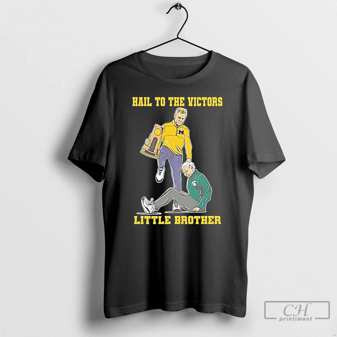 Premium Michigan Wolverines Dusty May Hail To The Victors Little Brother Tom Izzo T Shirts - T-Shirt, Sweatshirt, Hoodie
