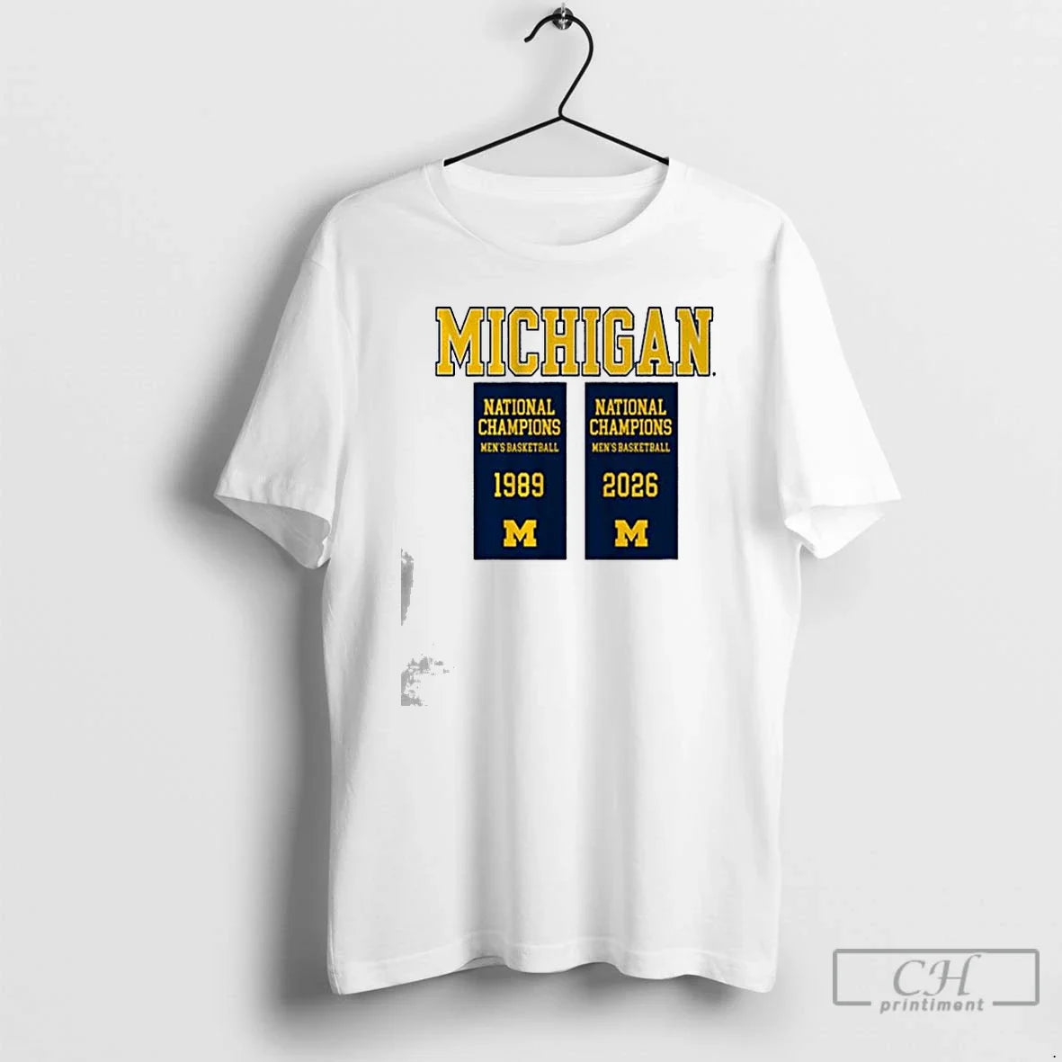Premium Michigan Wolverines Mbb 2026 National Champions Banners Unisex T-shirt, Sweatshirt, Hoodie, Long Sleeve Tee - T-Shirt, Sweatshirt, Hoodie