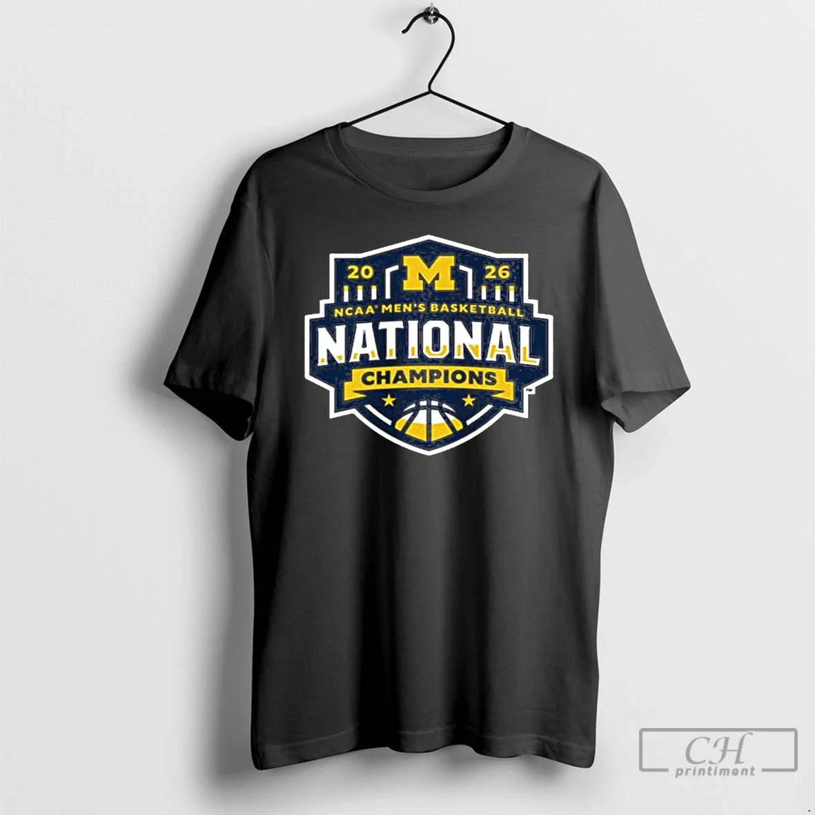 Premium Michigan Wolverines Mens Basketball National Champions Maize Logo 2026 Unisex T-shirt, Sweatshirt, Hoodie, Long Sleeve Tee - T-Shirt, Sweatshirt, Hoodie