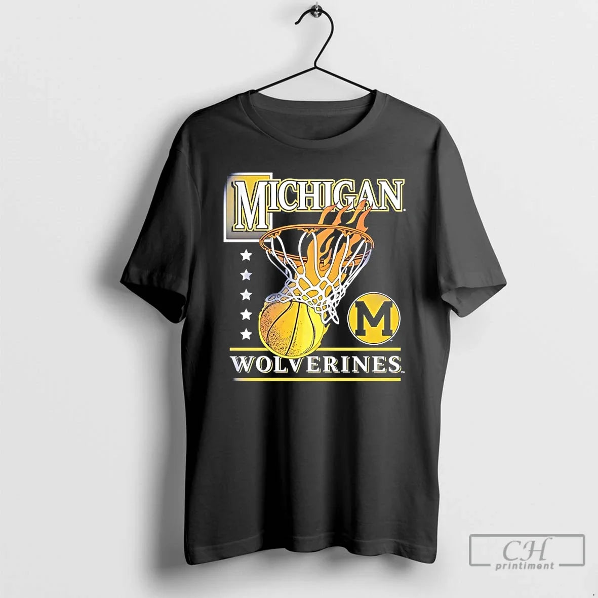 Premium Michigan Wolverines Basketball Hoops Graphic Unisex T-shirt, Sweatshirt, Hoodie, Long Sleeve Tee - T-Shirt, Sweatshirt, Hoodie