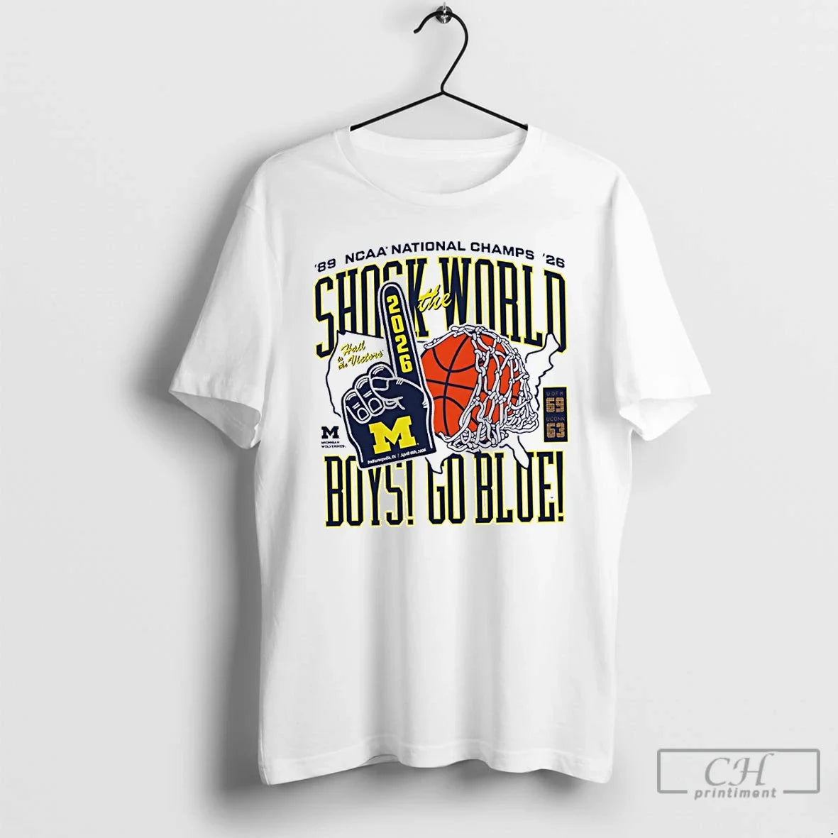 Premium Michigan Wolverines Football Shock World Boys Go Blue Ncaa National Champs 26 T Shirts - T-Shirt, Sweatshirt, Hoodie