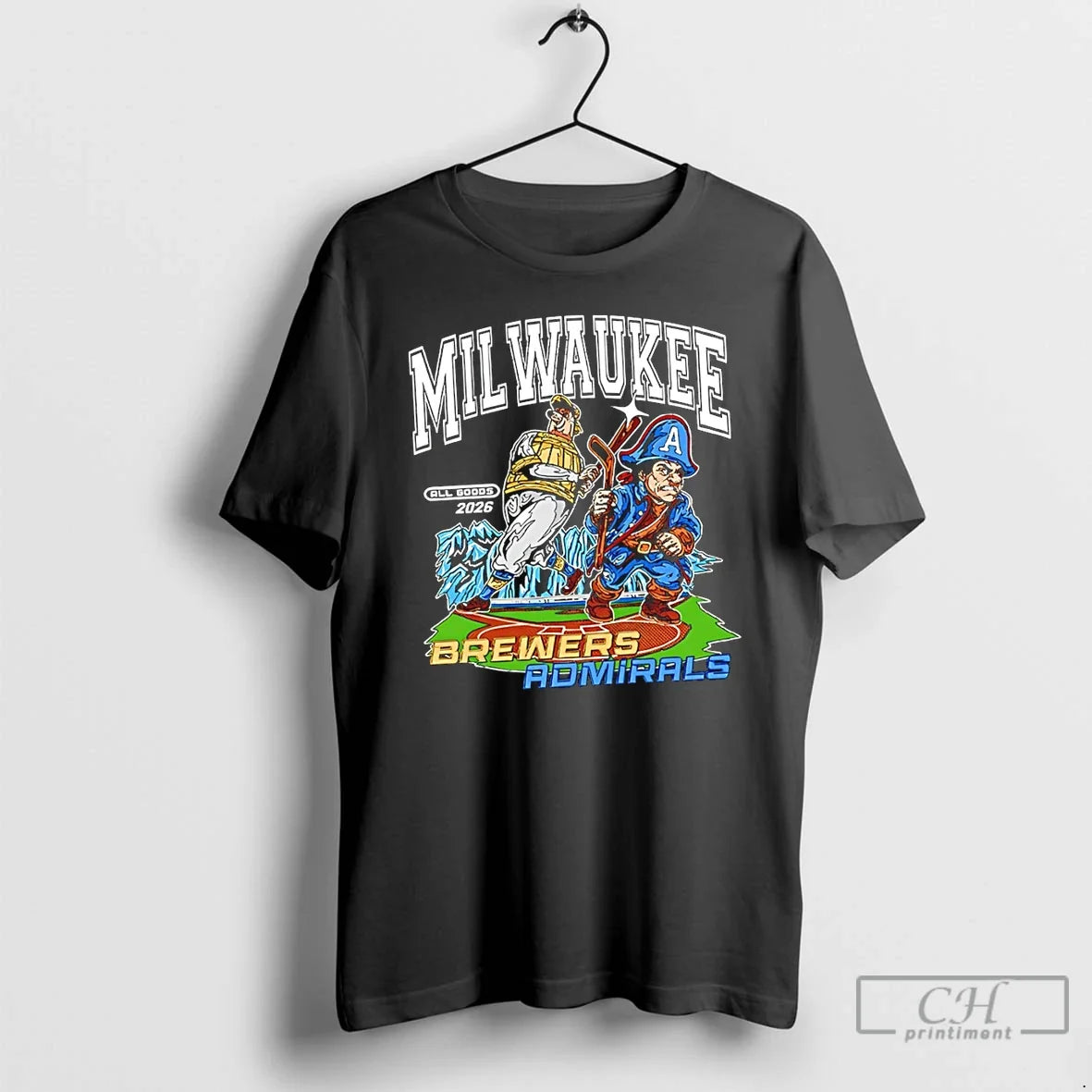 Premium Milwaukee Brewers Baseball Vs Milwaukee Admirals Hockey All Goods 2026 Unisex T-shirt, Sweatshirt, Hoodie, Long Sleeve Tee - T-Shirt, Sweatshirt, Hoodie