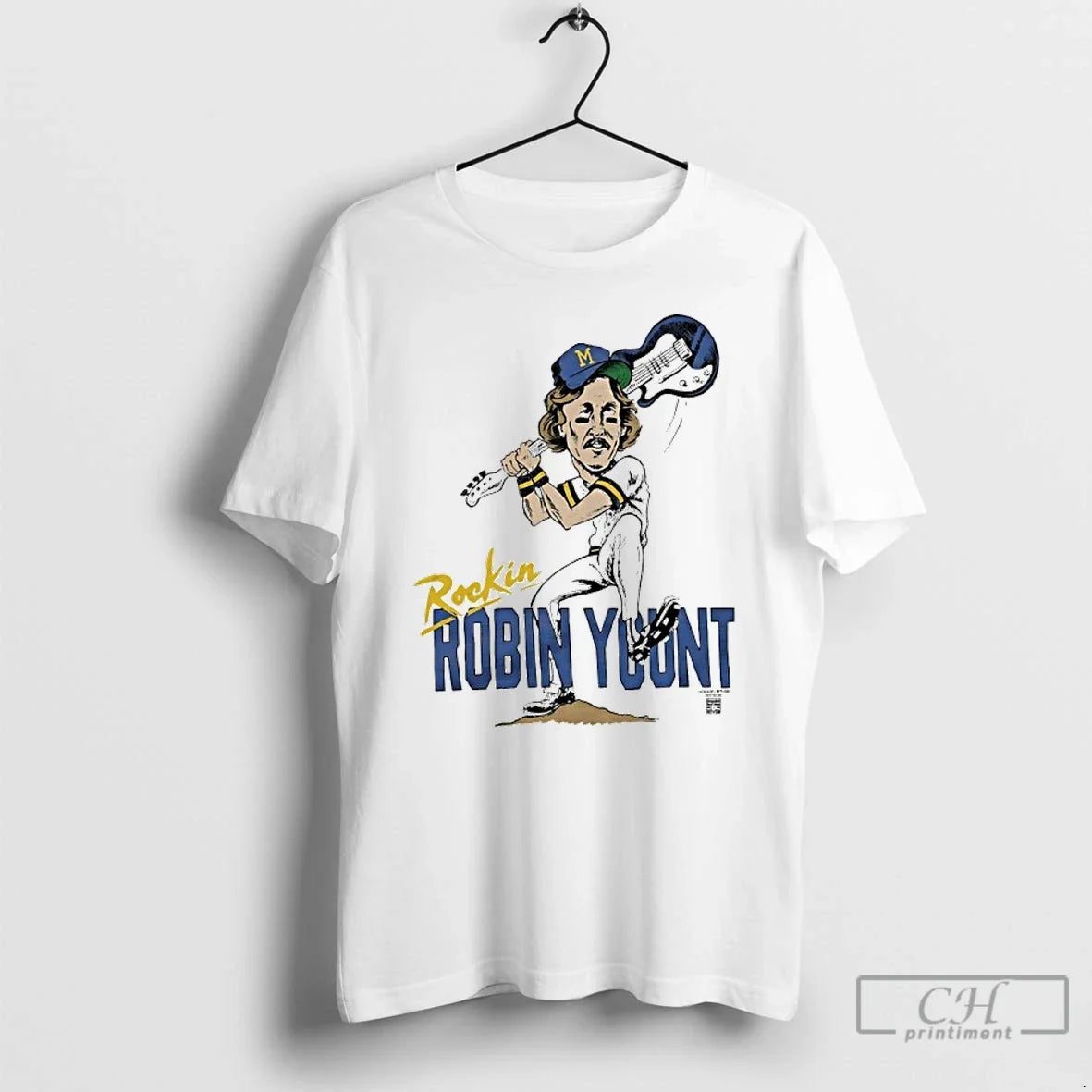 Premium Milwaukee Brewers Rockin Robin Yount Player Caricature - T-Shirt, Sweatshirt, Hoodie