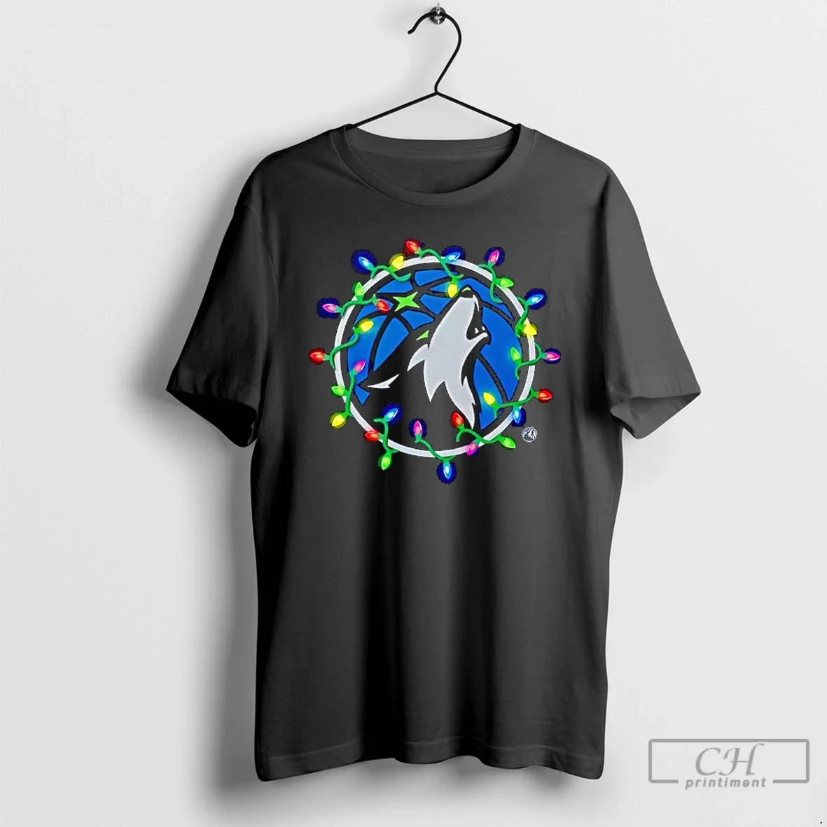 Premium Minnesota Timberwolves Logo Lights Merry Christmas - T-Shirt, Sweatshirt, Hoodie