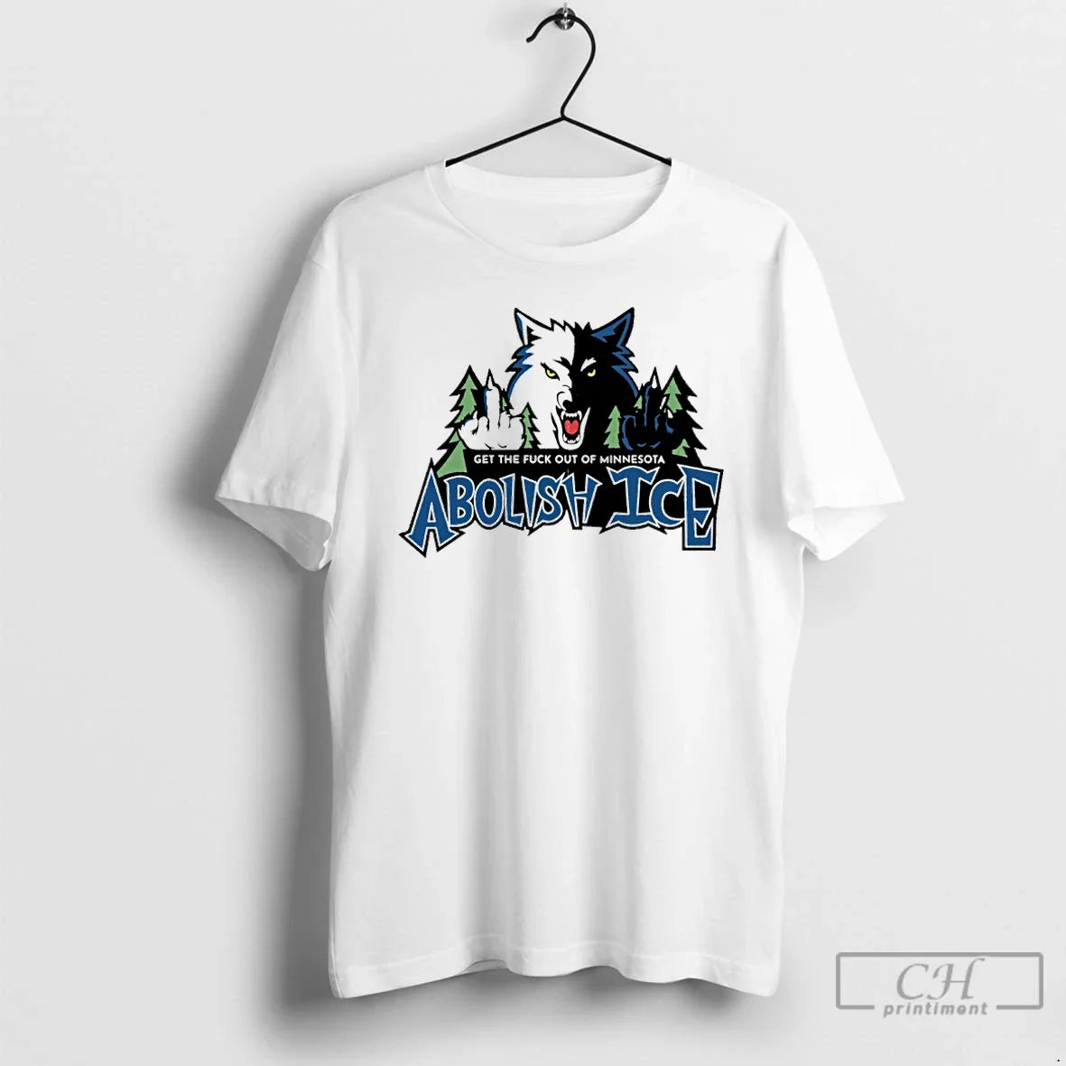 Premium Minnesota Timberwolves Get The Fuck Out Of Minnesota Abolish Ice - T-Shirt, Sweatshirt, Hoodie