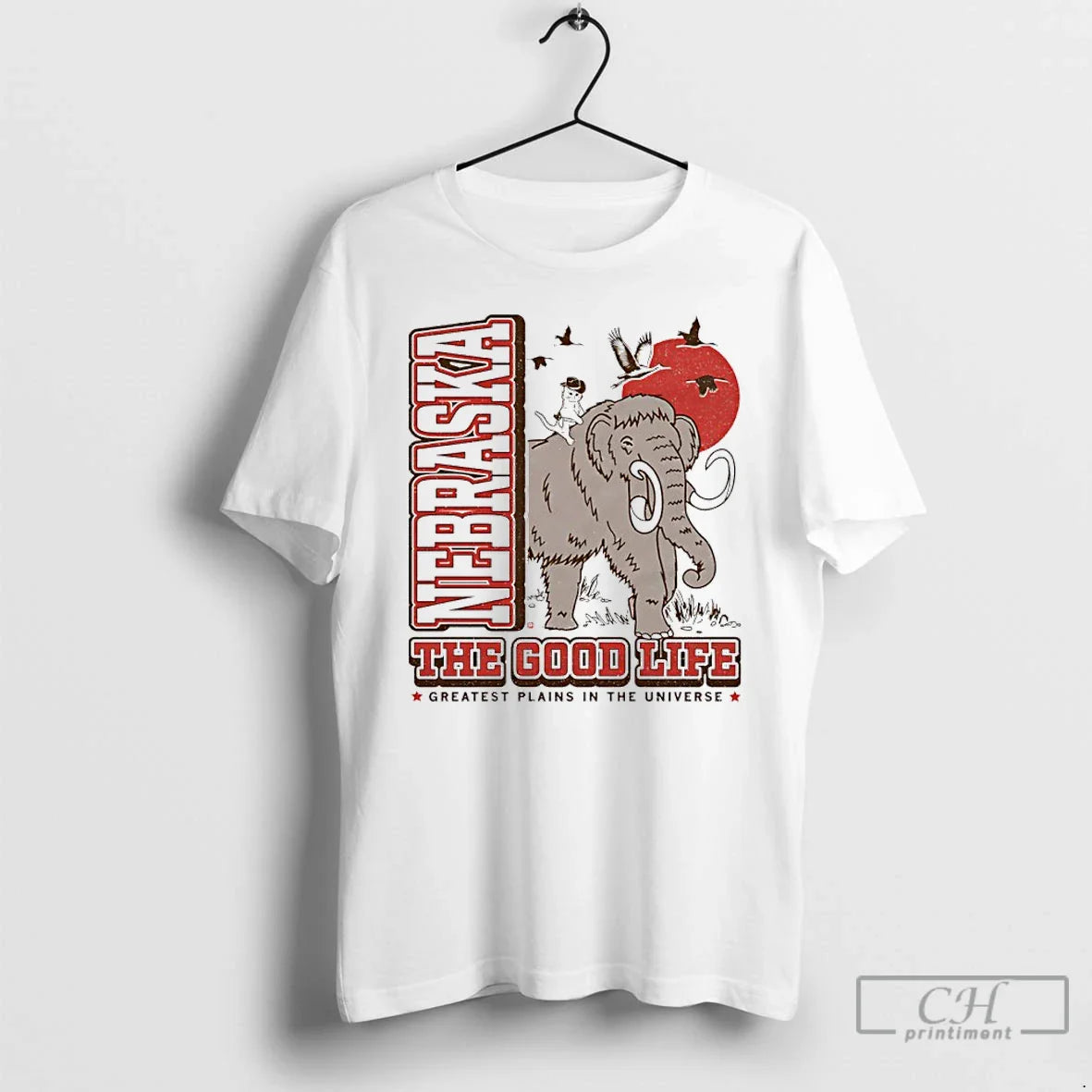 Premium Nebraska Mammoth Max Collegiate Greatest Plains In The Universe - T-Shirt, Sweatshirt, Hoodie