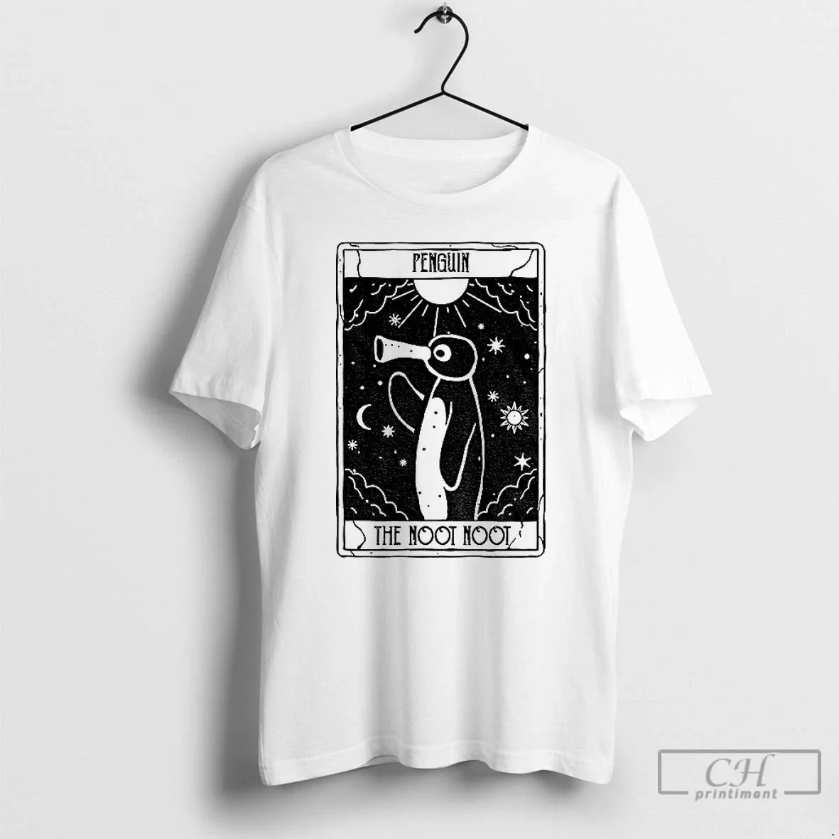 Premium Noot Noot Funny Tarot Card Penguin - T-Shirt, Sweatshirt, Hoodie