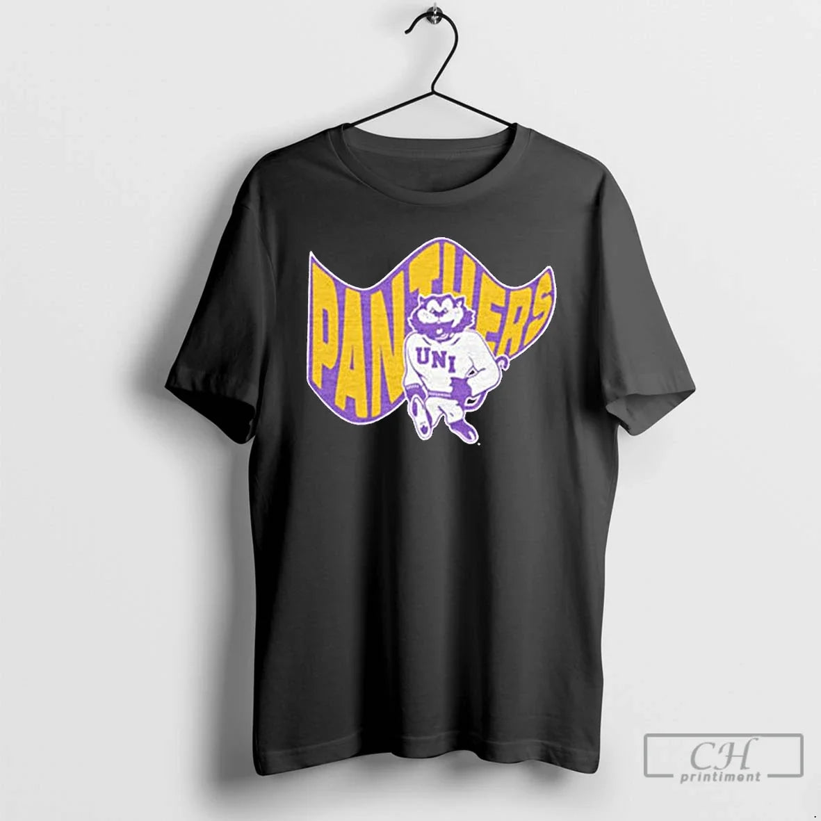Premium Northern Iowa Panthers Waving Flag Unisex T-shirt, Sweatshirt, Hoodie, Long Sleeve Tee - T-Shirt, Sweatshirt, Hoodie