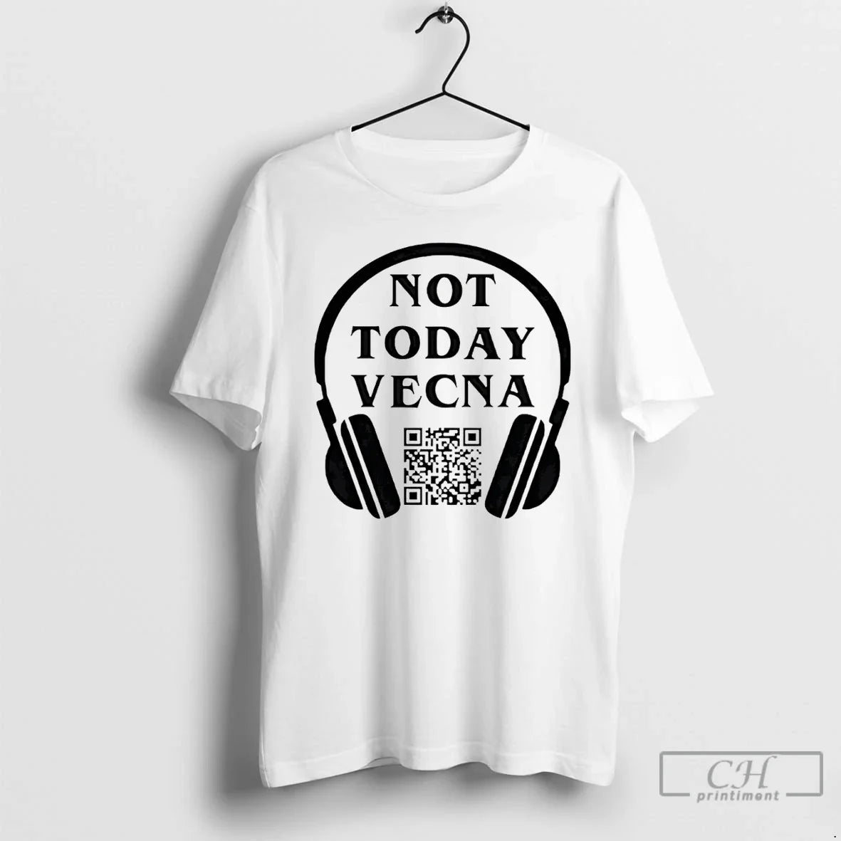 Premium Not Today Vecna With Qr Code - T-Shirt, Sweatshirt, Hoodie