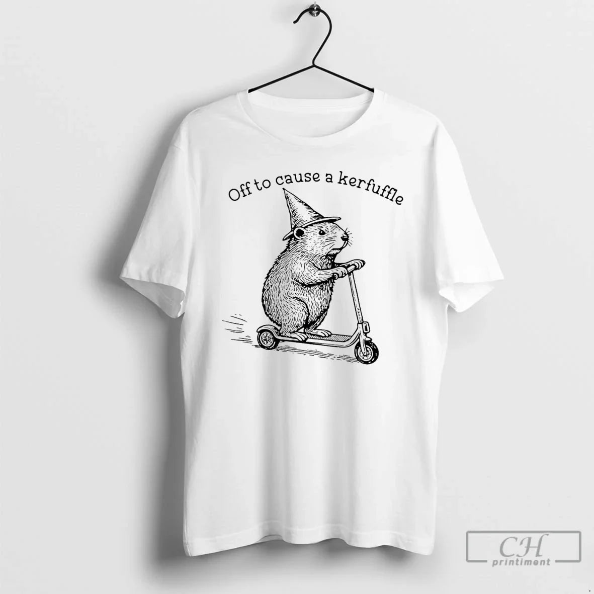 Premium Off To Cause A Kerfuffle With Groundhog Scooter - T-Shirt, Sweatshirt, Hoodie