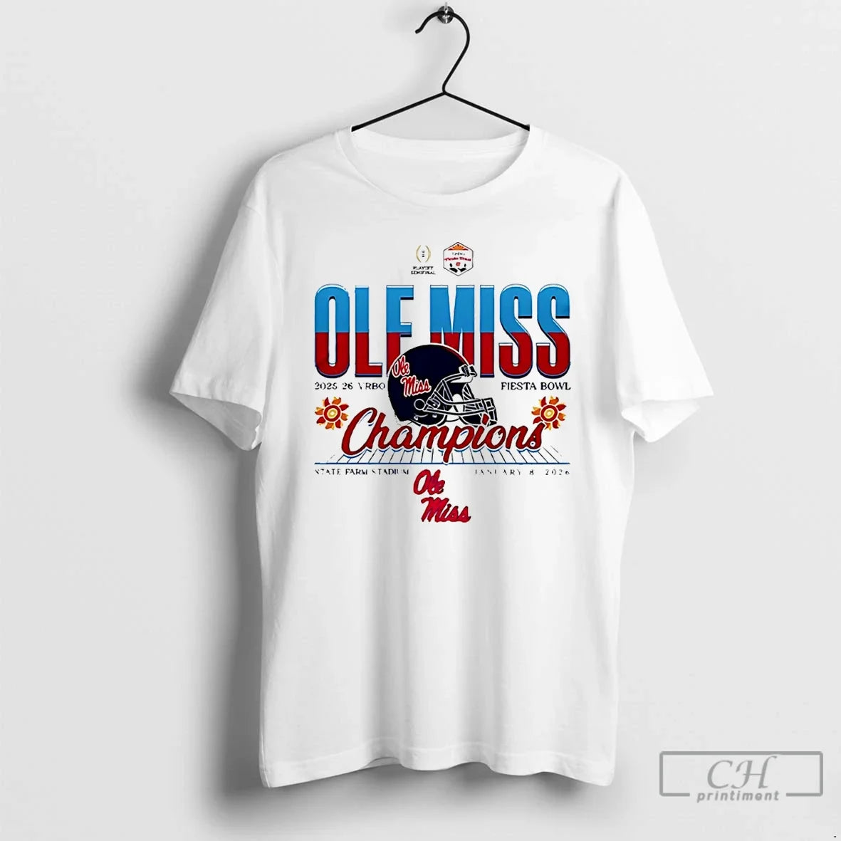 Premium Ole Miss Rebles 2026 Fiesta Bowl Champions Football Helmet - T-Shirt, Sweatshirt, Hoodie