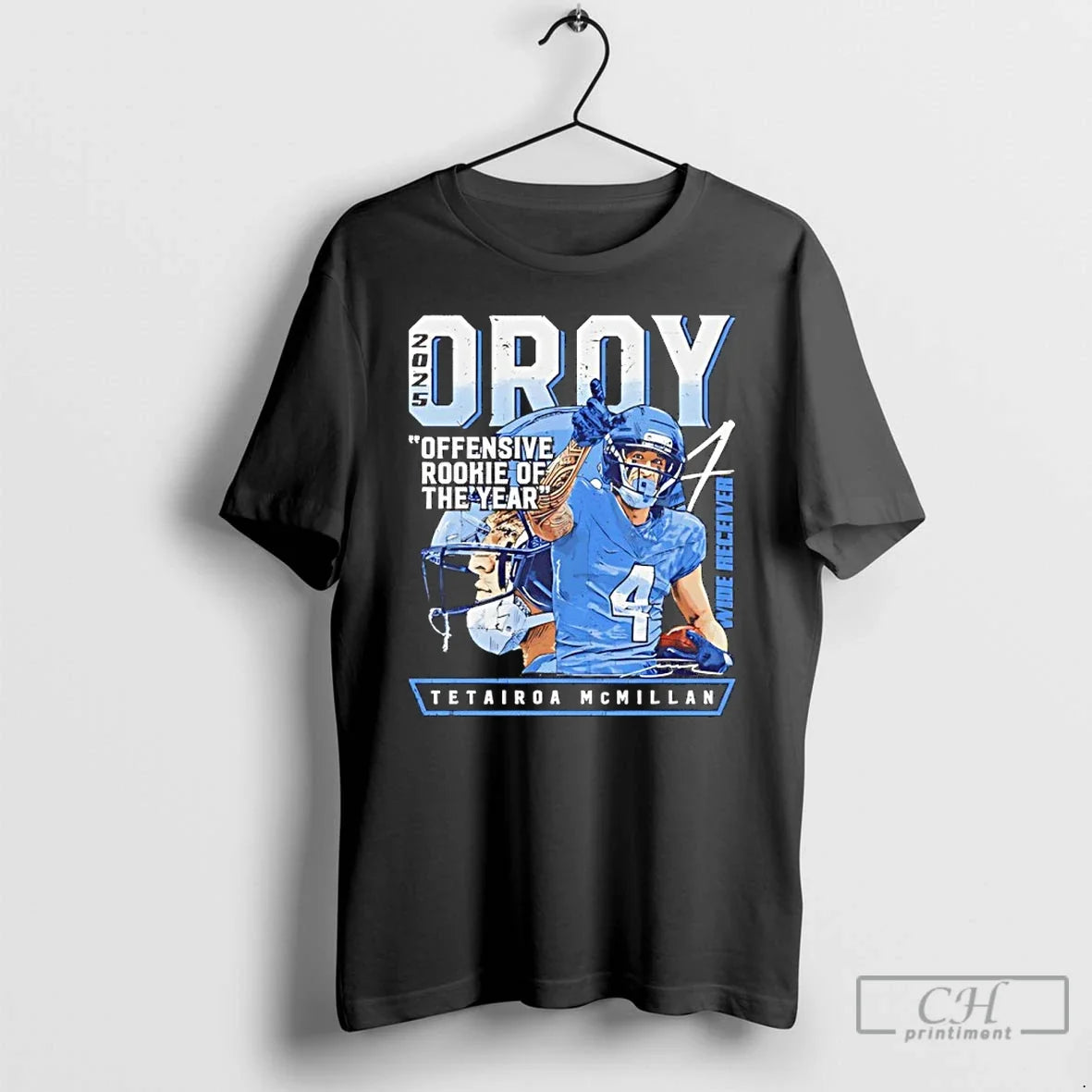 Premium Panthers Tetairoa Mcmillan Offensive Rookie Of The Years 2025 Oroy - T-Shirt, Sweatshirt, Hoodie