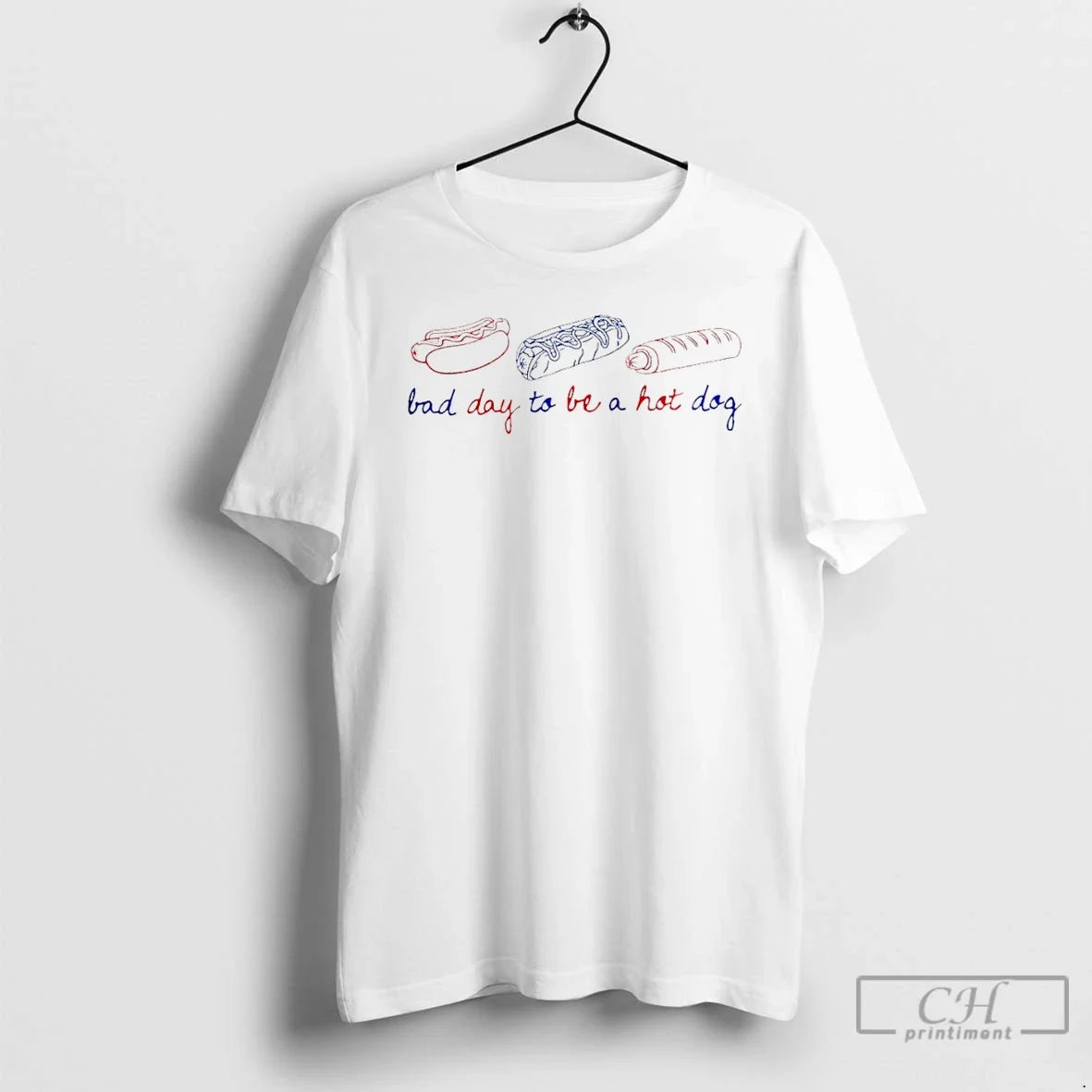 Premium Patriotic American Flag Bad Day To Be A Hot Dog Unisex T-shirt, Sweatshirt, Hoodie, Long Sleeve Tee - T-Shirt, Sweatshirt, Hoodie