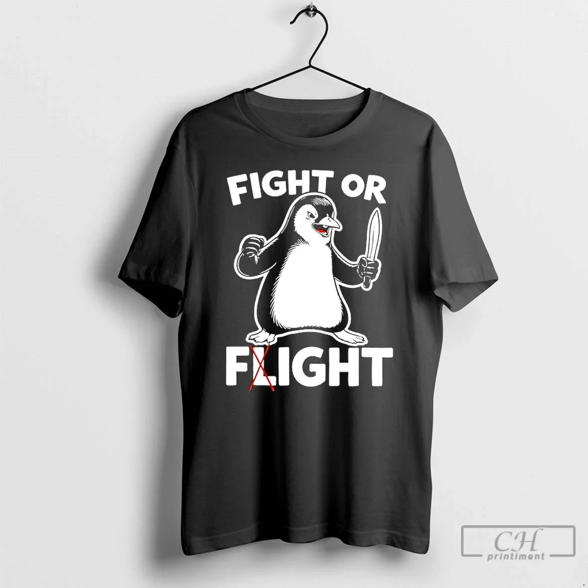 Premium Penguin Fight Or Flight 2026 Meme - T-Shirt, Sweatshirt, Hoodie