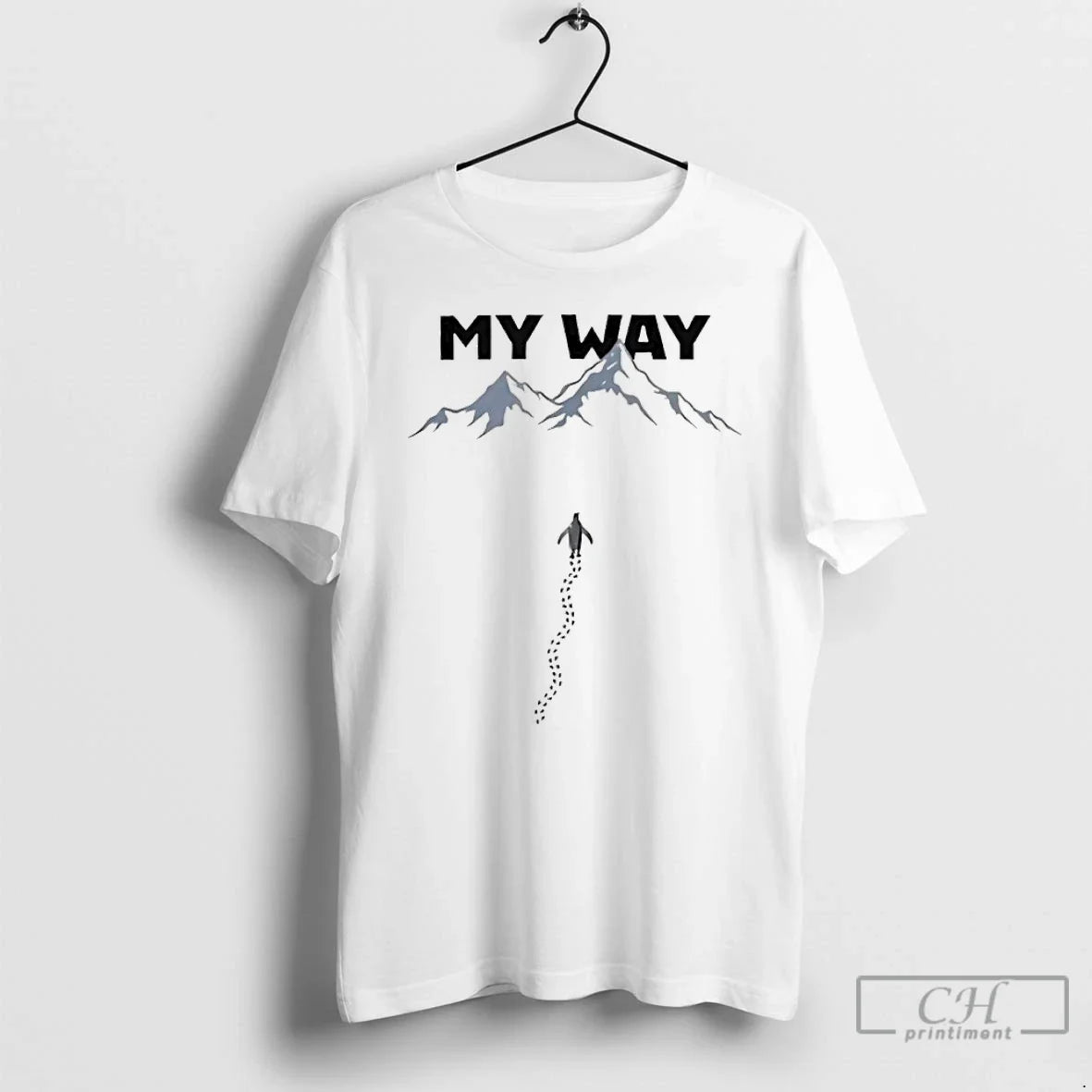 Premium Penguin My Way Mountain - T-Shirt, Sweatshirt, Hoodie