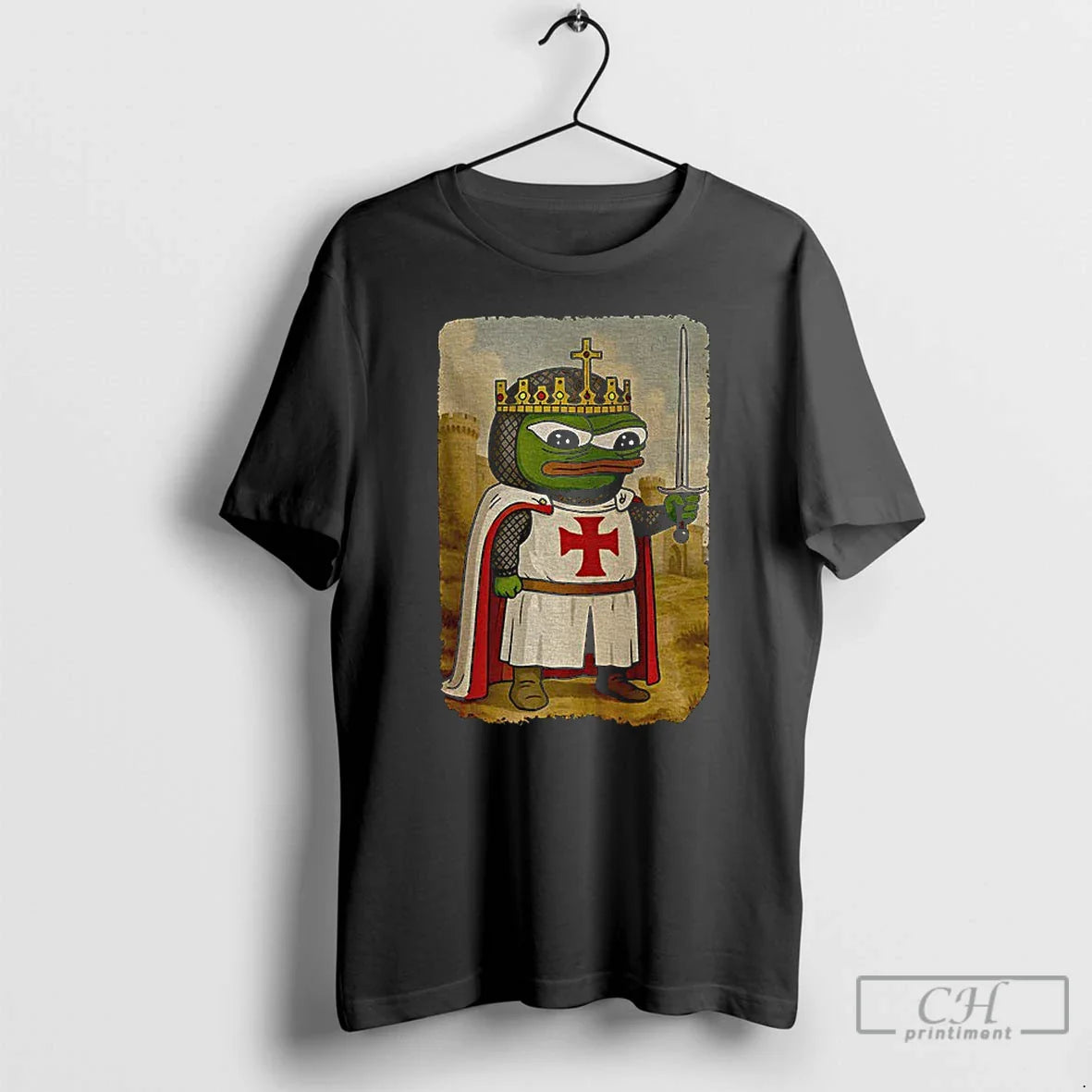 Premium Pepe The Frog Apu Apustaja Templar Knight - T-Shirt, Sweatshirt, Hoodie