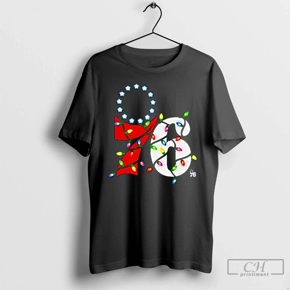 Premium Philadelphia 76ers Logo Lights Merry Christmas - T-Shirt, Sweatshirt, Hoodie