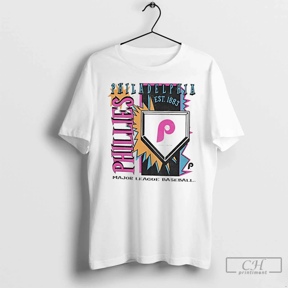 Premium Philadelphia Phillies 1883 Mlb Cooperstown Neon Field Shock Unisex T-shirt, Sweatshirt, Hoodie, Long Sleeve Tee - T-Shirt, Sweatshirt, Hoodie