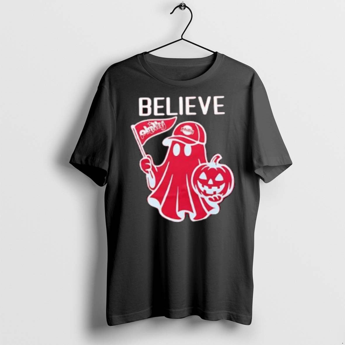 Premium Philadelphia Phillies Halloween Pumpkin Believe Philly Ghost T Shirts Unisex T-shirt, Sweatshirt, Hoodie, Long Sleeve Tee - T-Shirt, Sweatshirt, Hoodie