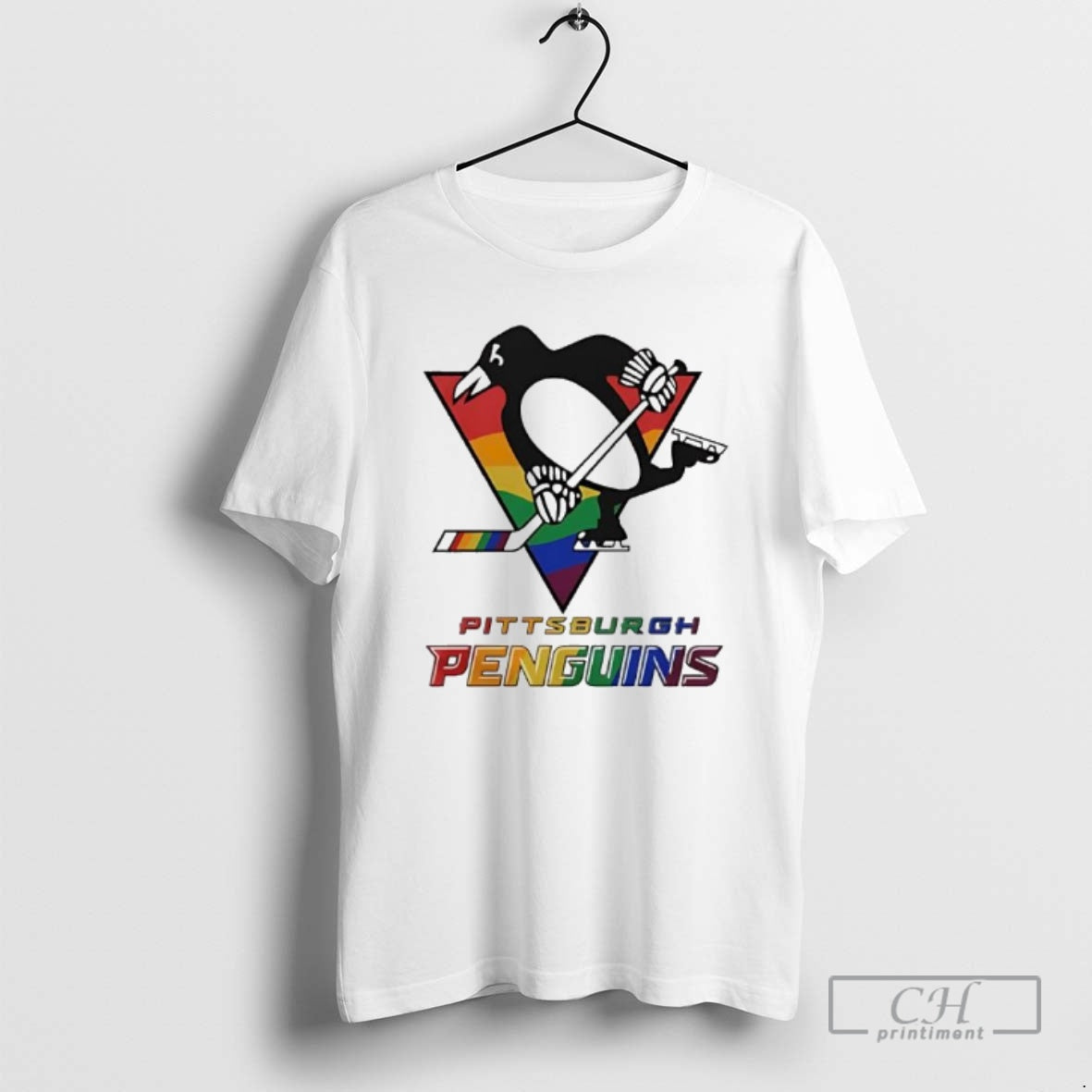 Premium Pittsburgh Penguins Atlanta Essentials 2025 Pride Flag Graphic Shirt Sweater - T-Shirt, Sweatshirt, Hoodie