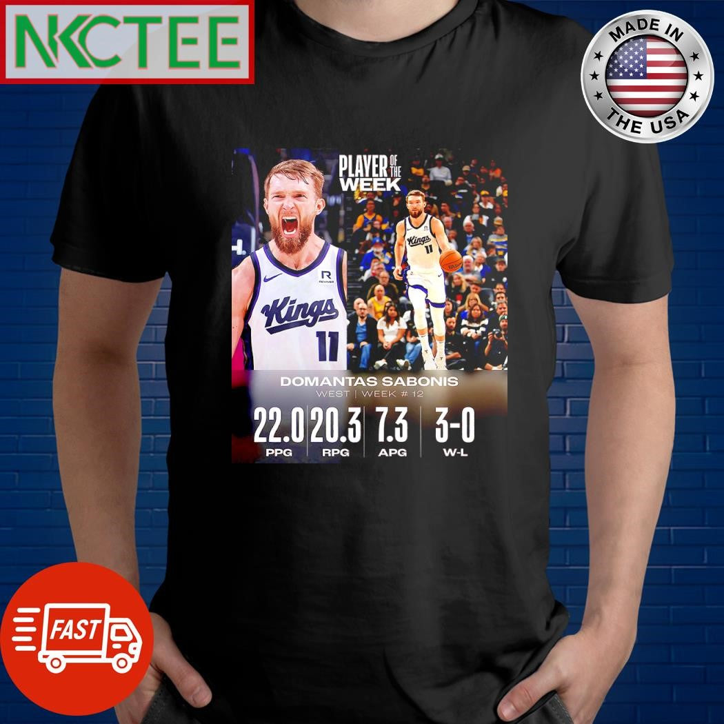 Premium Players of the week 12 Domantas Sabonis shirt Unisex T-shirt, Sweatshirt, Hoodie, Long Sleeve Tee - T-Shirt, Sweatshirt, Hoodie