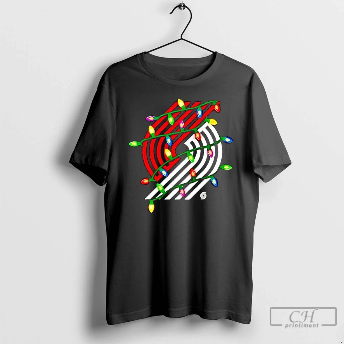 Premium Portland Trail Blazers Logo Lights Merry Christmas - T-Shirt, Sweatshirt, Hoodie