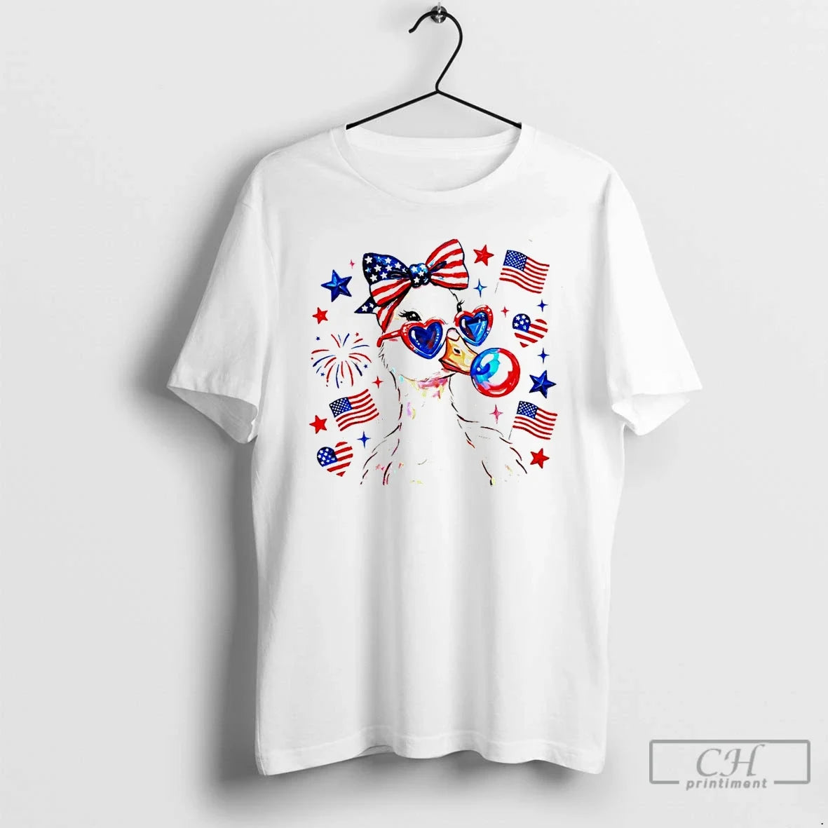 Premium Preppy Patriotic Goose Coquette Fourth Of July Unisex T-shirt, Sweatshirt, Hoodie, Long Sleeve Tee - T-Shirt, Sweatshirt, Hoodie
