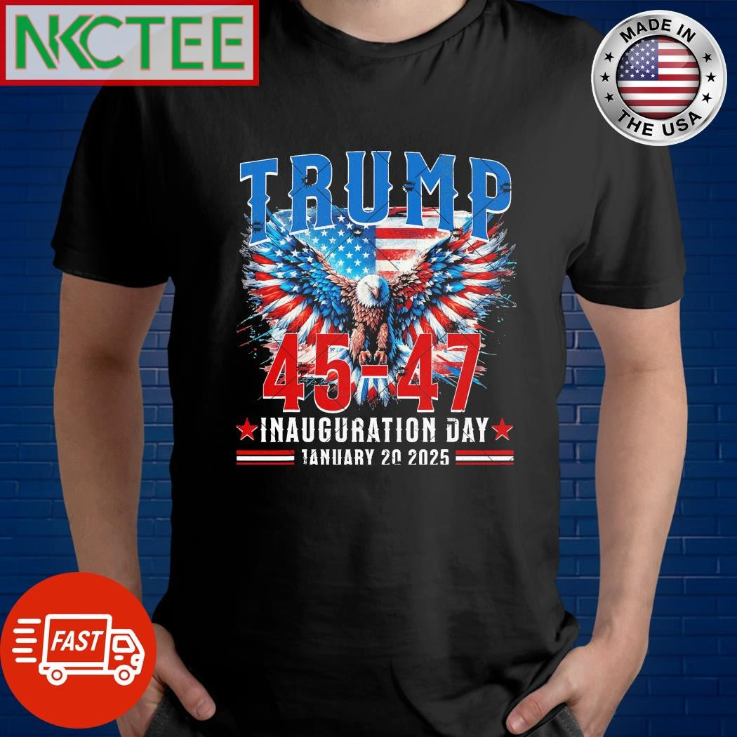 Premium President Donald Trump Inauguration Day 2025 Flag America Shirt Unisex T-shirt, Sweatshirt, Hoodie, Long Sleeve Tee - T-Shirt, Sweatshirt, Hoodie
