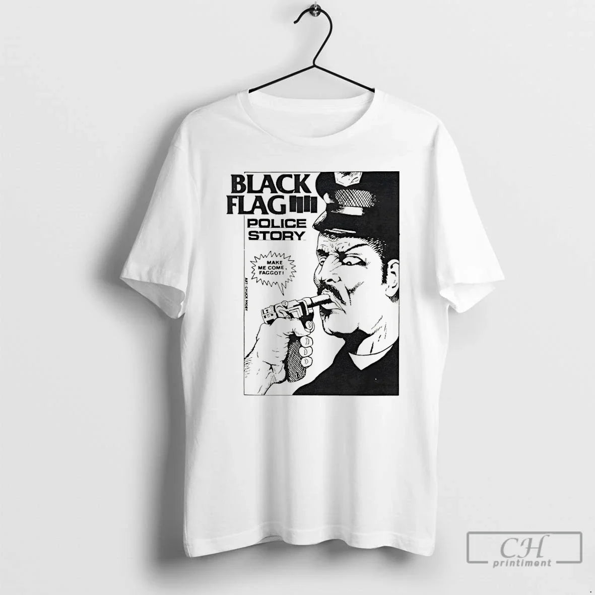 Premium Raymond Pettibon Police Story Black Flag Make - Adult & Kids T-Shirts, Sweatshirts & Hoodies apparel design preview 1