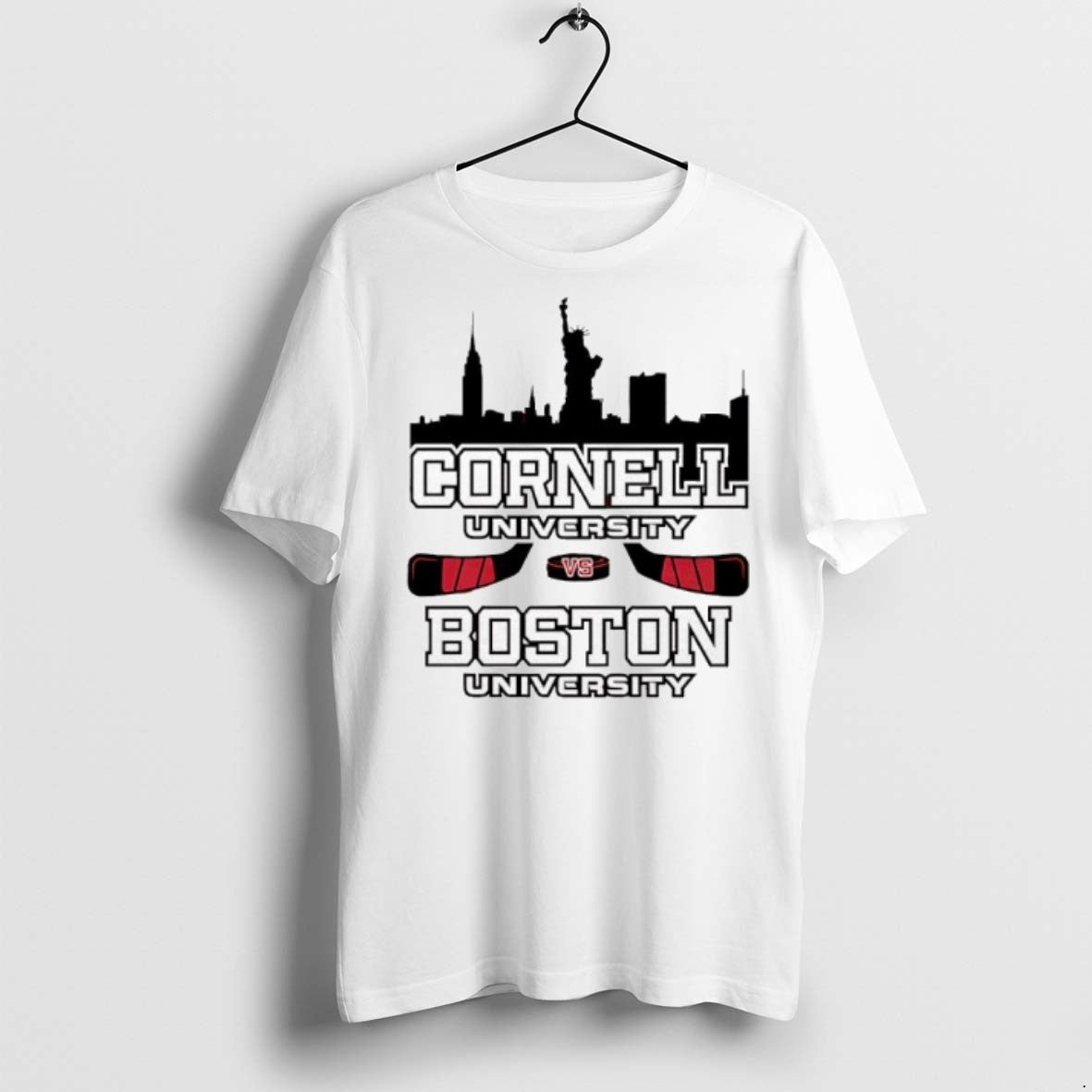 Premium Red Hot Hockey Cornell University And Boston University T Shirts Unisex T-shirt, Sweatshirt, Hoodie, Long Sleeve Tee - T-Shirt, Sweatshirt, Hoodie