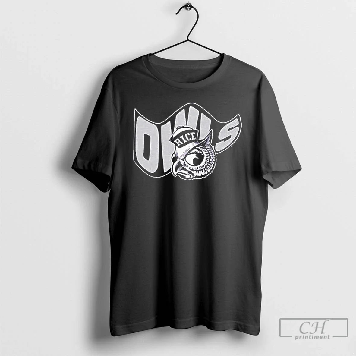 Premium Rice Owls Waving Flag Unisex T-shirt, Sweatshirt, Hoodie, Long Sleeve Tee - T-Shirt, Sweatshirt, Hoodie