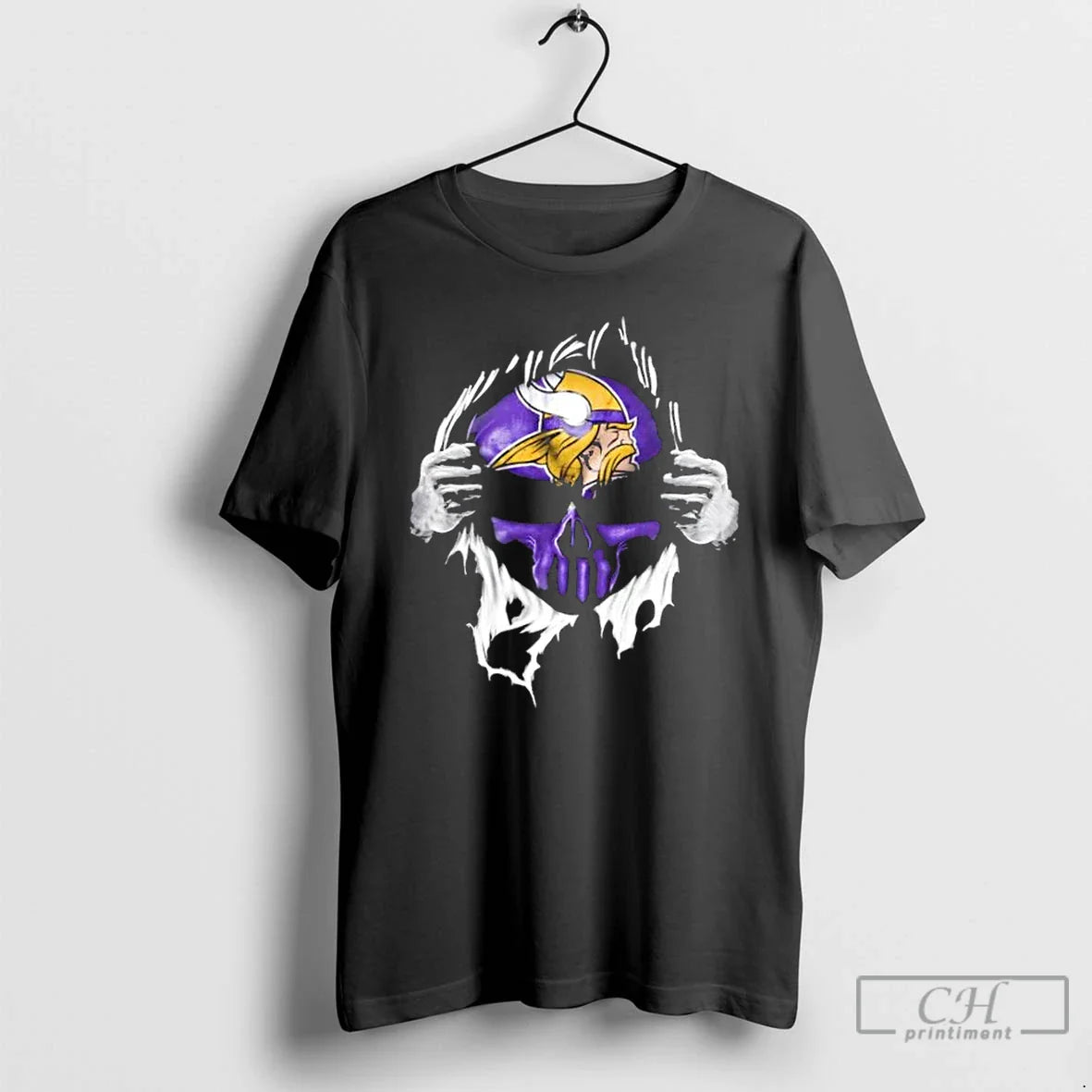 Premium Ripped From The Chest Skull Deep Minnesota Vikings Till The Grave T Shirts Sweater - T-Shirt, Sweatshirt, Hoodie