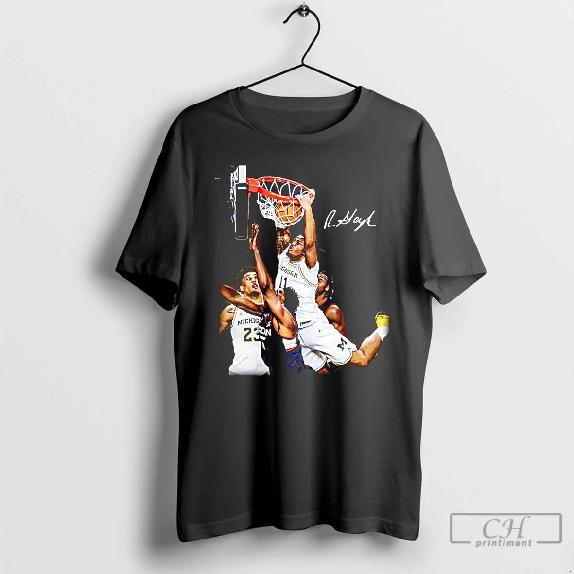 Premium Roddy Gayle Jr Michigan Wolverines Vs Uconn Huskies Basketball 69 63 Signature T Shirts - T-Shirt, Sweatshirt, Hoodie