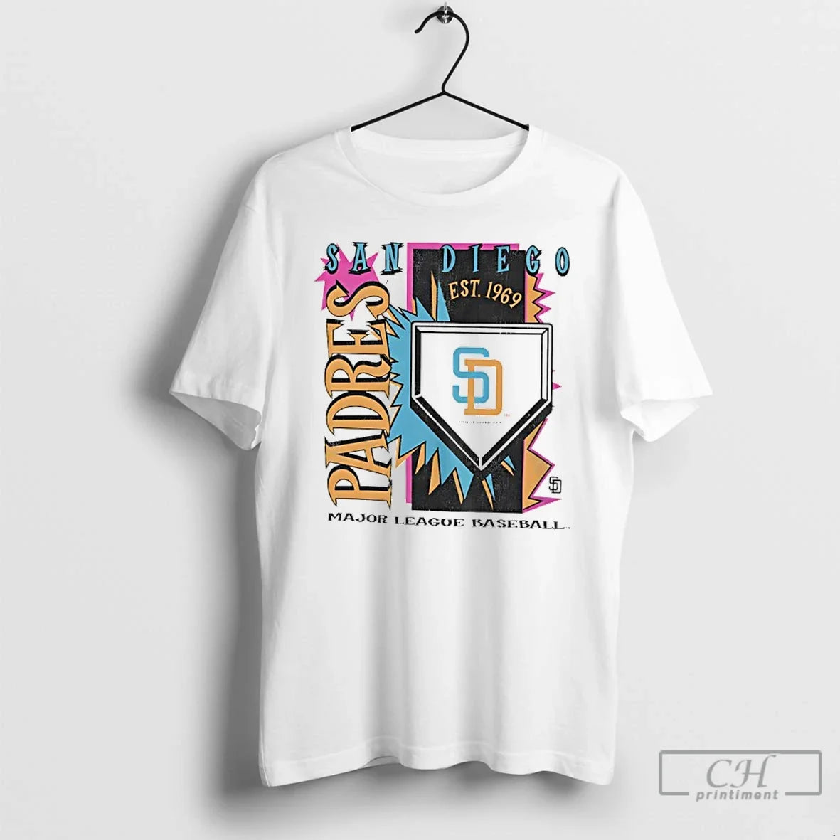 Premium San Diego Padres 1969 Mlb Cooperstown Neon Field Shock Unisex T-shirt, Sweatshirt, Hoodie, Long Sleeve Tee - T-Shirt, Sweatshirt, Hoodie