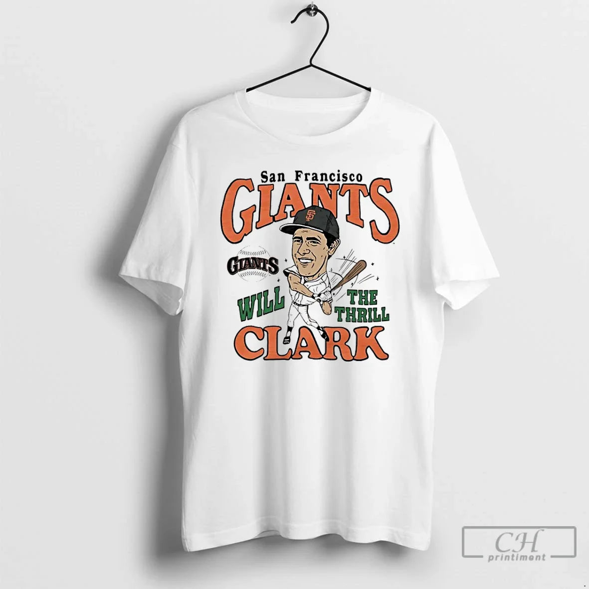 Premium San Francisco Giants Will Clark The Thrill Player Caricature - T-Shirt, Sweatshirt, Hoodie
