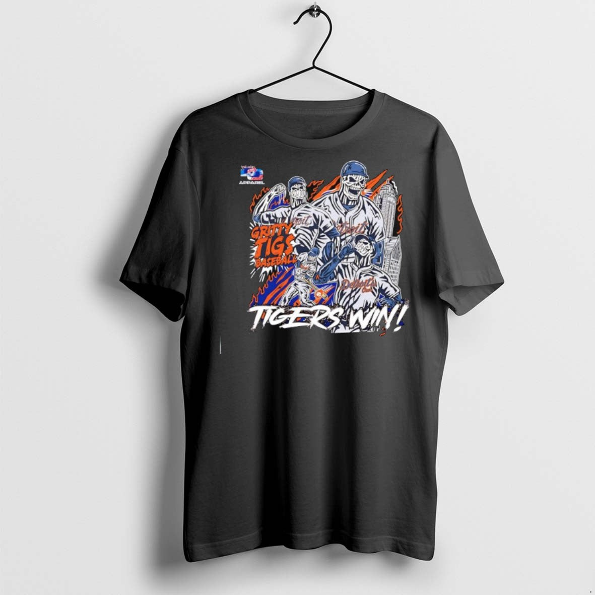 Premium Skeletal Baseball Players In Detroit Tigers Detroits Cuan Gritty Tigs Baseball T Shirts - T-Shirt, Sweatshirt, Hoodie