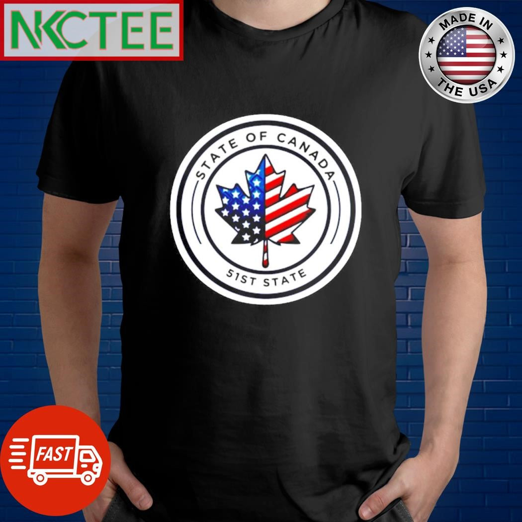 Premium State Of Canada 51st State circle shirt Unisex T-shirt, Sweatshirt, Hoodie, Long Sleeve Tee - T-Shirt, Sweatshirt, Hoodie